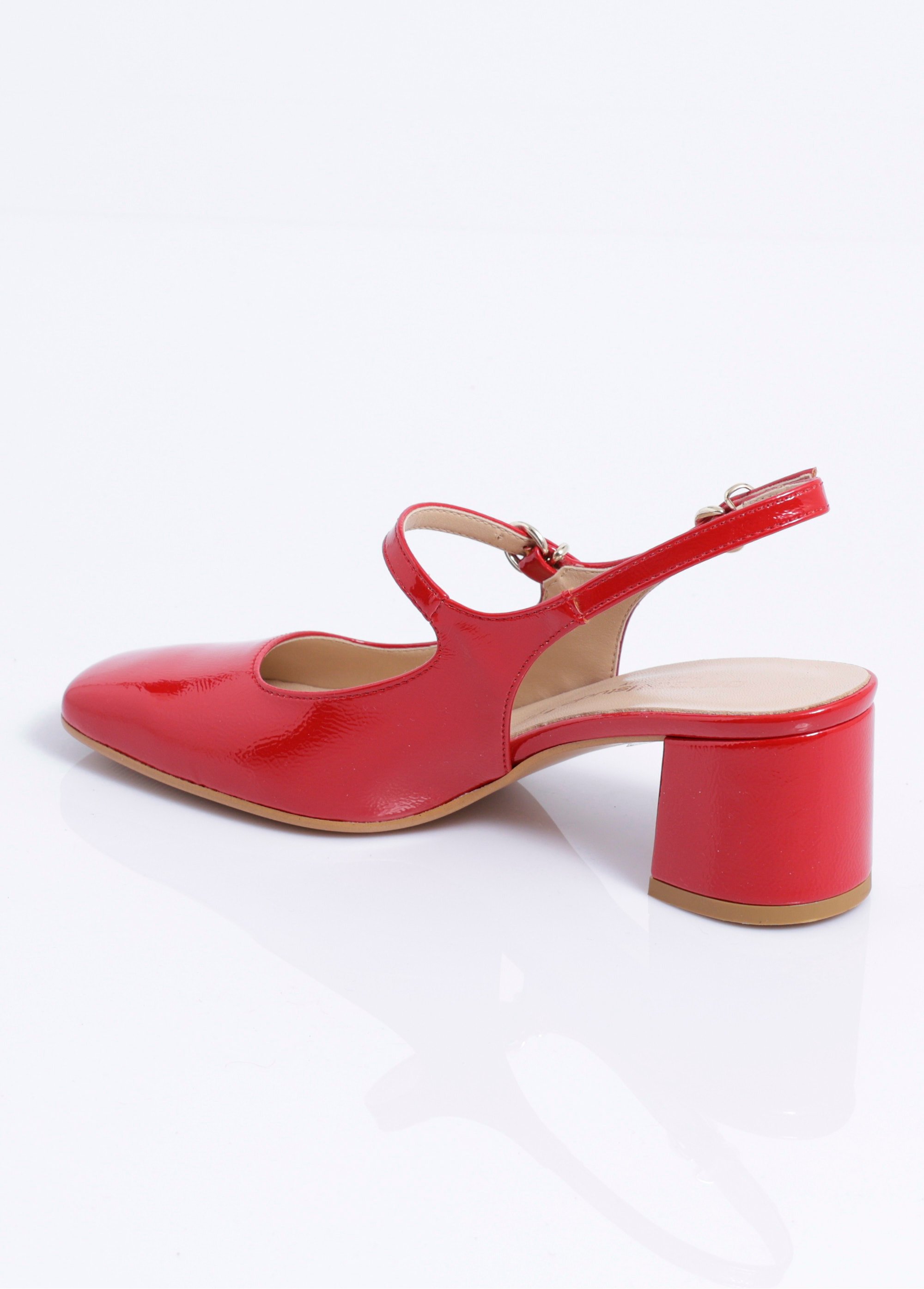 Escarpins babies vernis talon carré Femme Rouge ORSENNES DO1