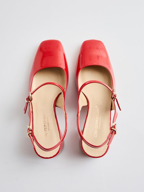 Escarpins babies vernis talon carré Femme Rouge ORSENNES OV1