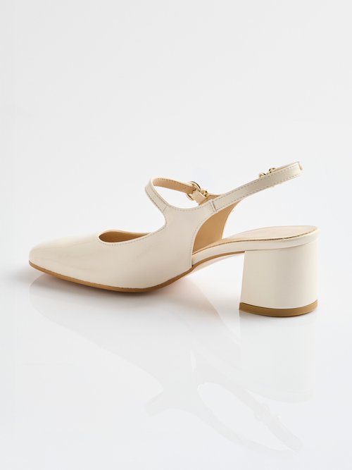 Escarpins babies vernis talon carré Femme Beige ORSENNES DO1