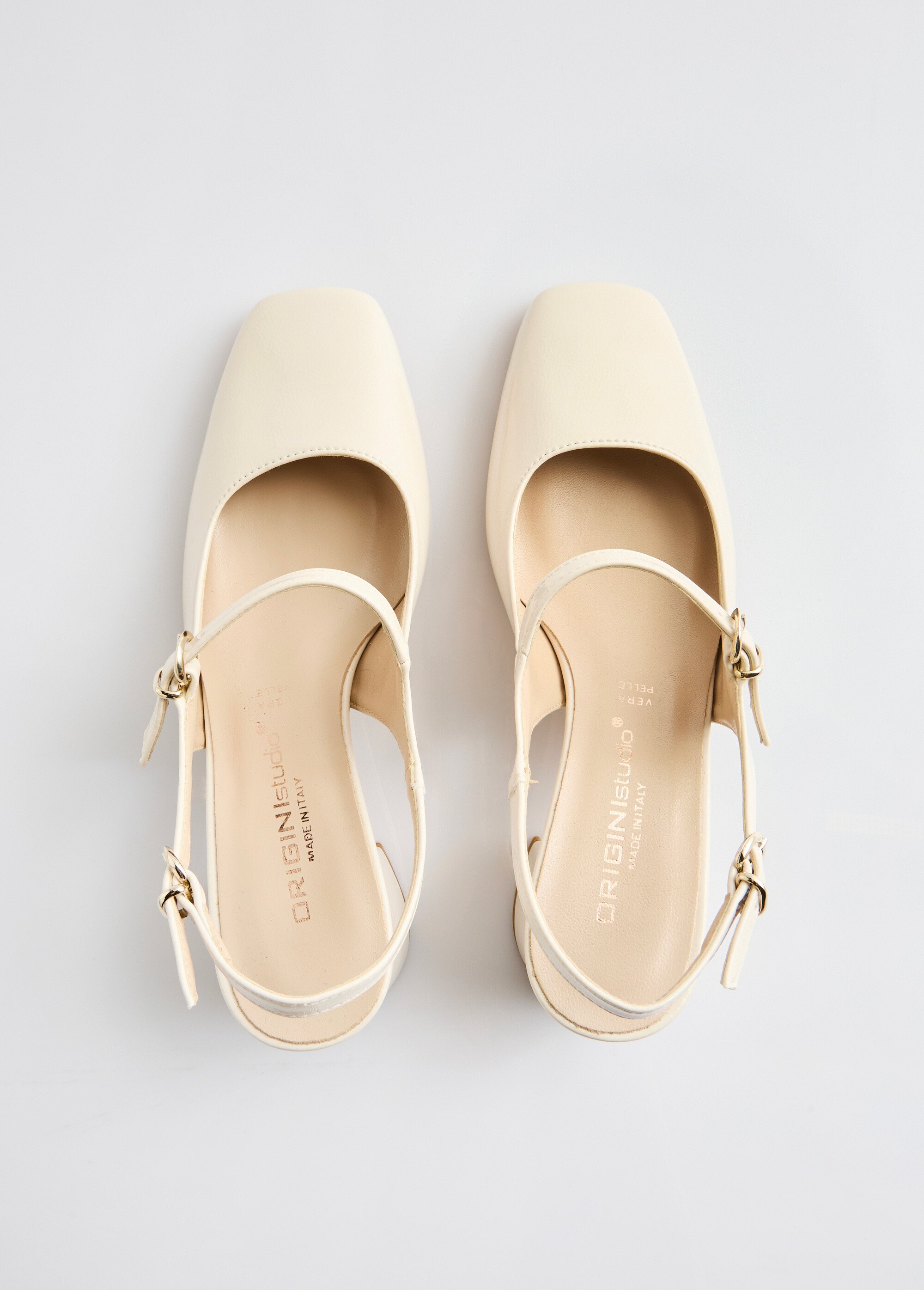 Escarpins babies vernis talon carré Femme Beige ORSENNES OV1