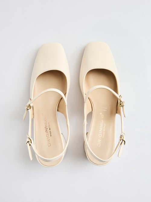 Escarpins babies vernis talon carré Femme Beige ORSENNES OV1