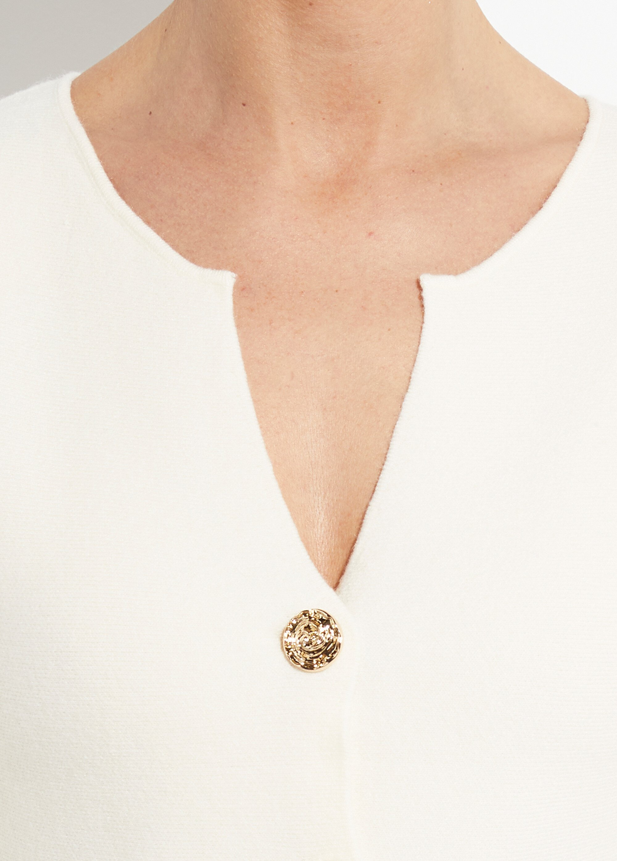 Gilet à basques avec boutons métallisés Femme Beige IA-AR977 DE1