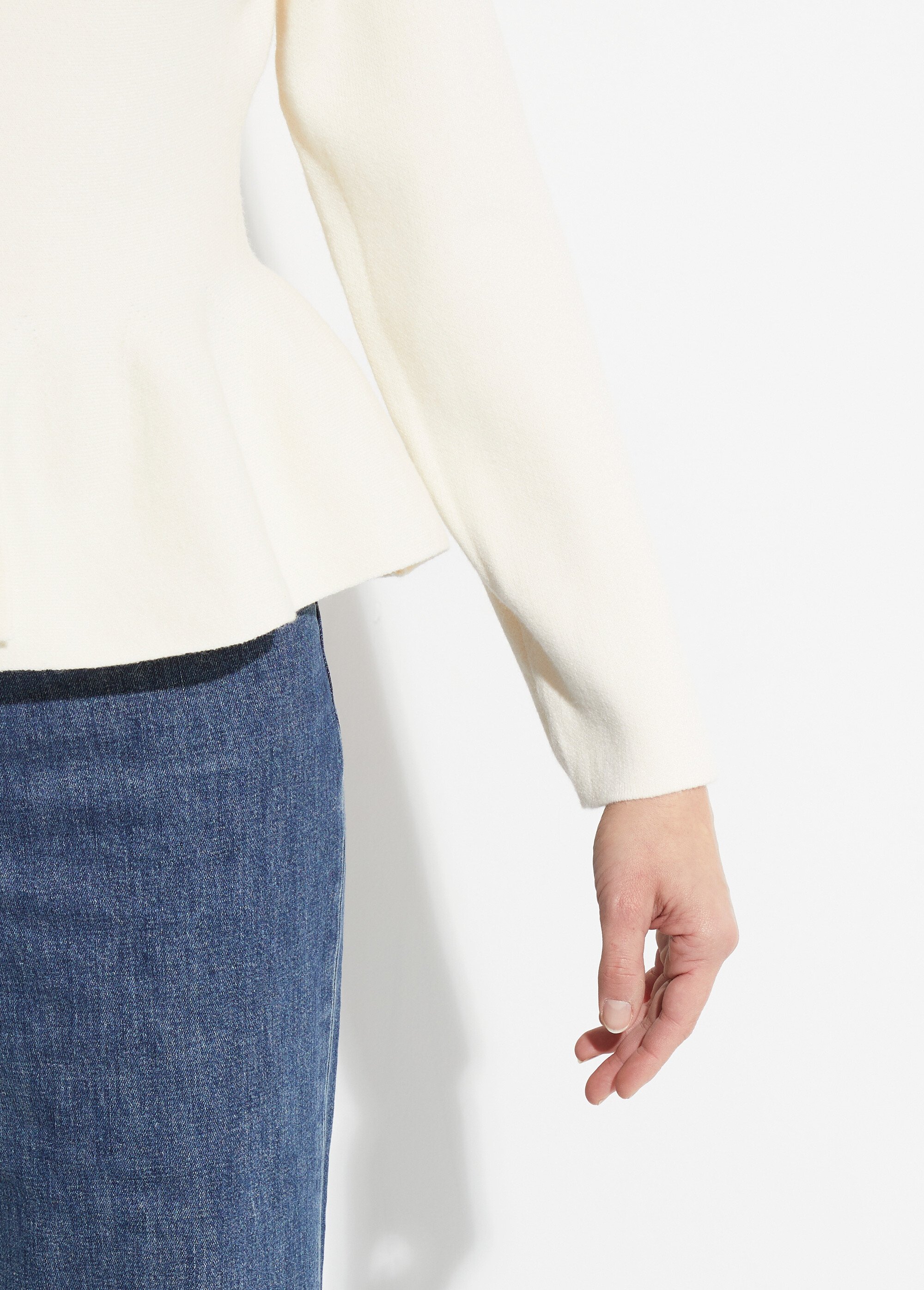 Gilet à basques avec boutons métallisés Femme Beige IA-AR977 DE2