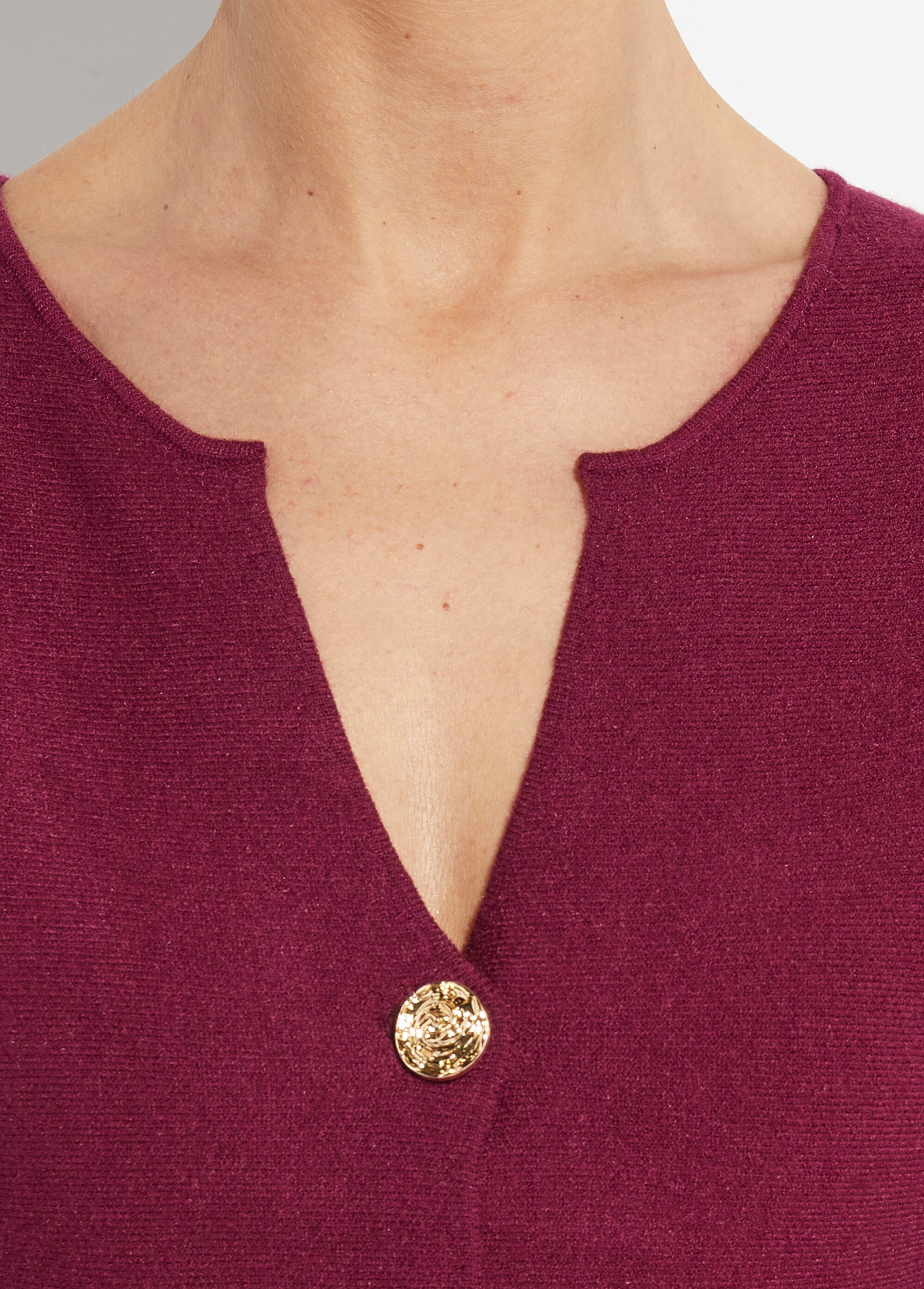 Gilet à basques avec boutons métallisés Femme Rouge IA-AR977 DE1