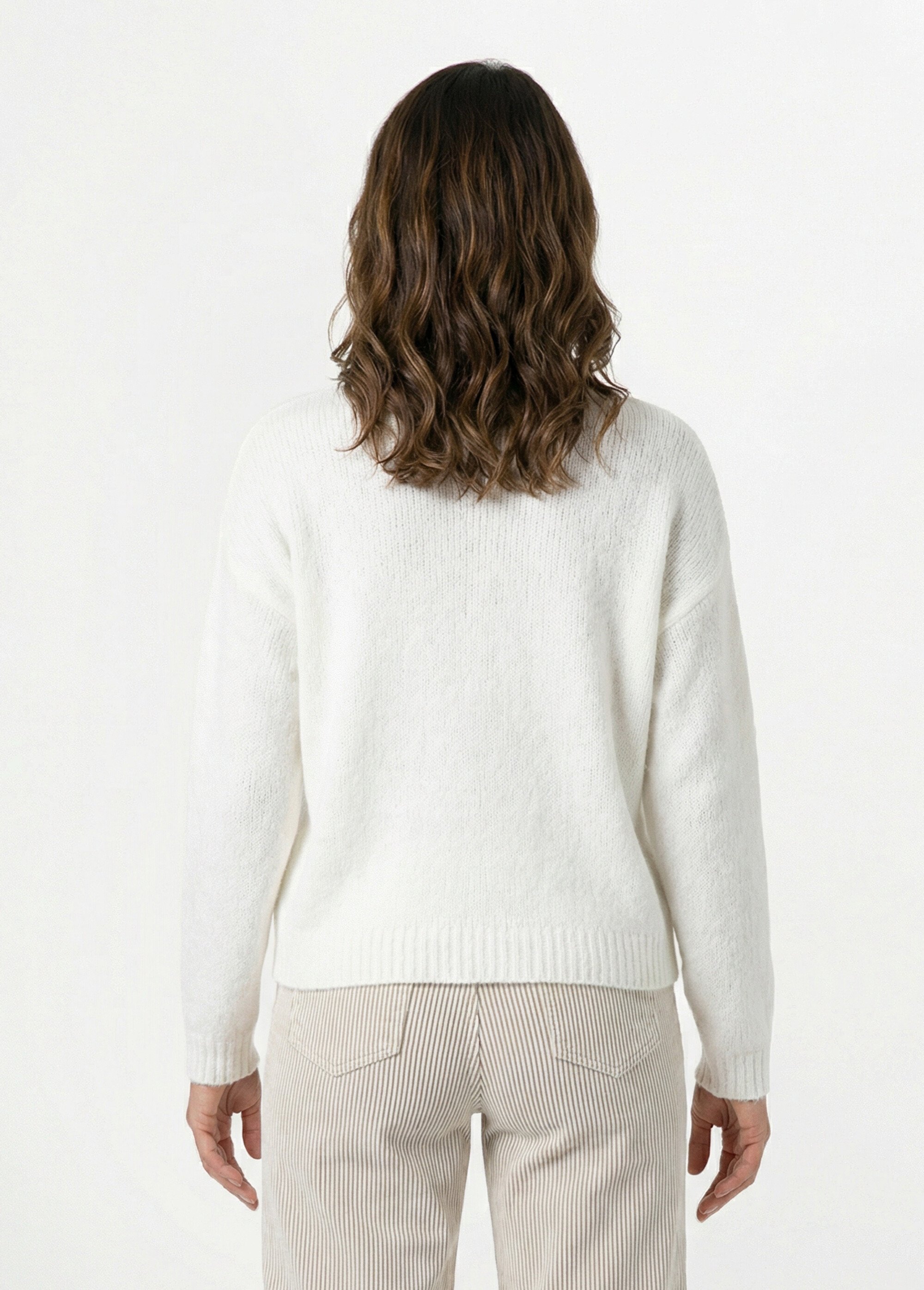 Gilet col rond en maille avec laine