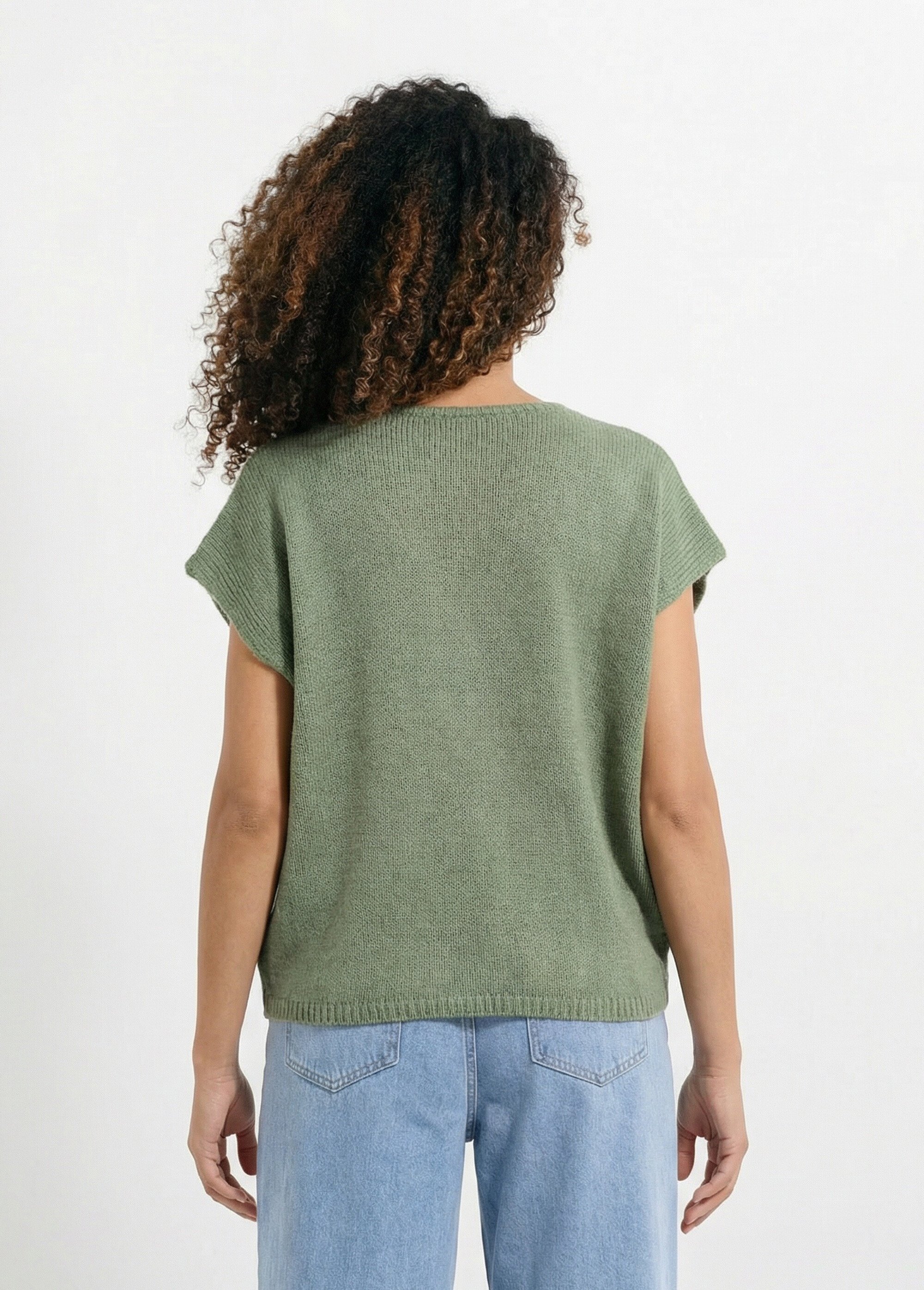 Gilet manches courtes boutons métallisés