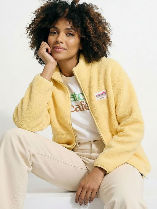 Gilet zippé chaud polaire, col montant Femme Jaune AMI-AM3133 MV1