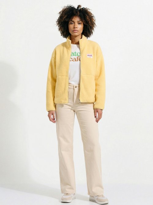 Gilet zippé chaud polaire, col montant Femme Jaune AMI-AM3133 SF1