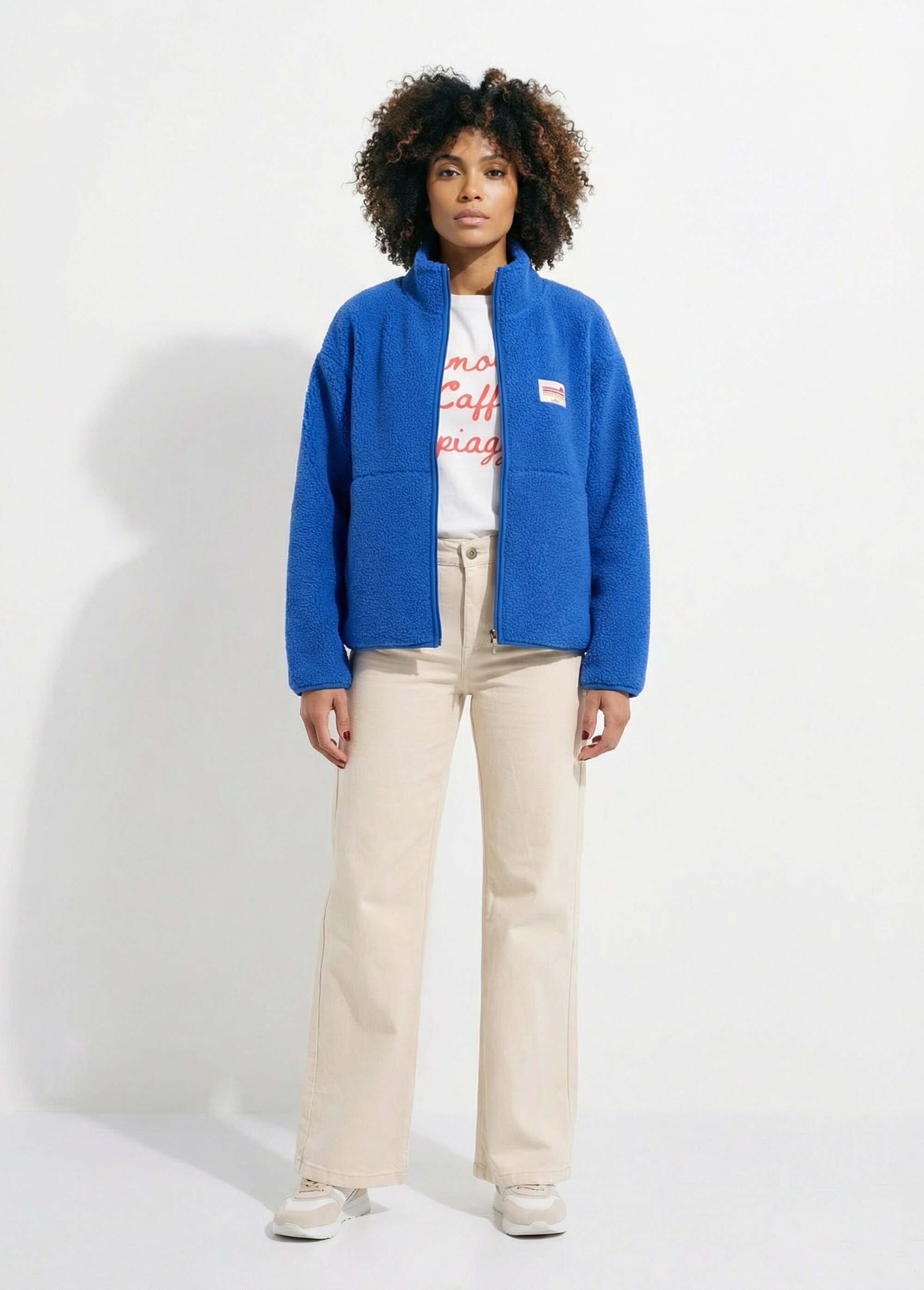 Gilet zippé chaud polaire, col montant Femme Bleu AMI-AM3133 SF1