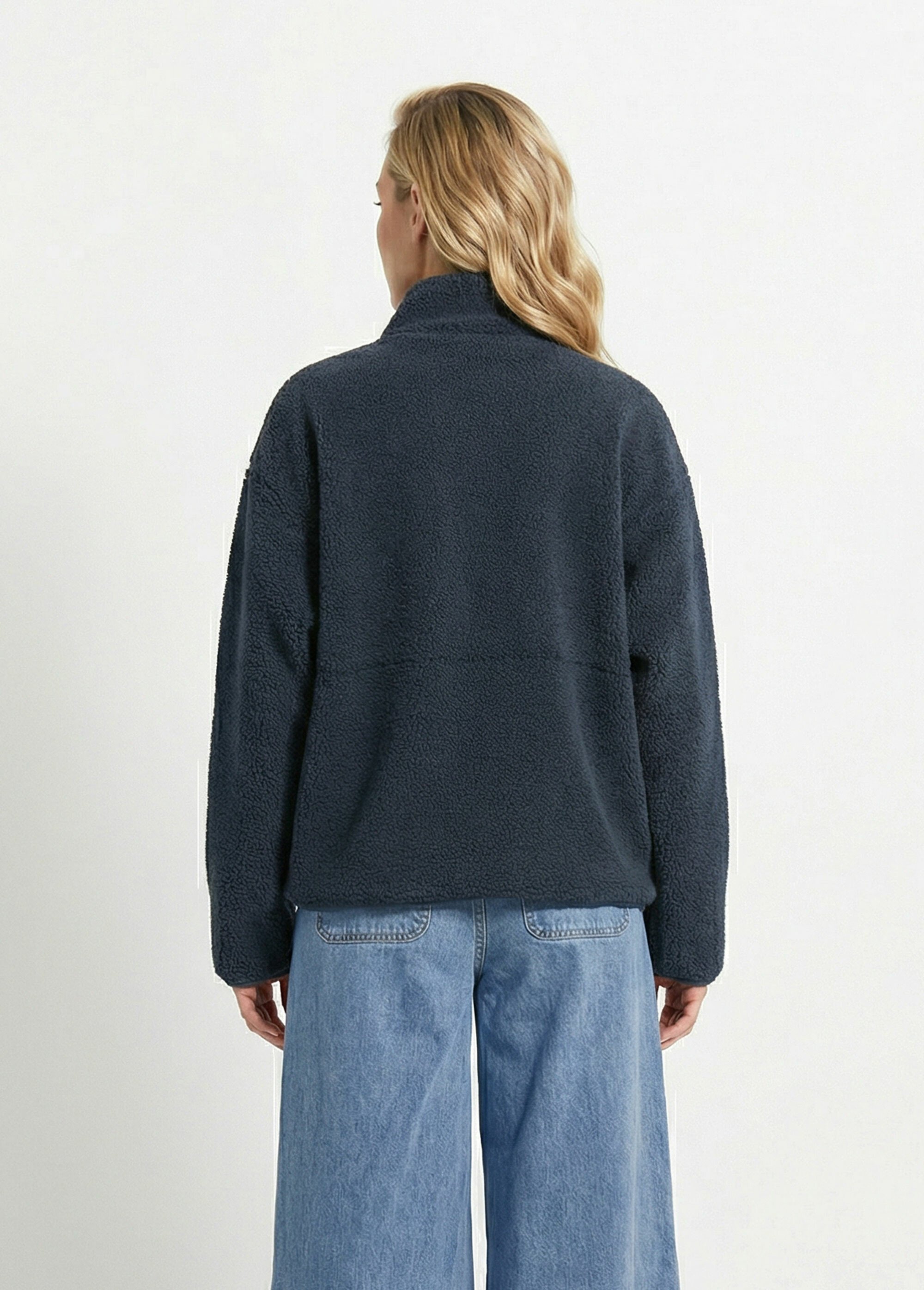 Gilet zippé chaud polaire, col montant Femme Bleu AMI-AM3133 DO1