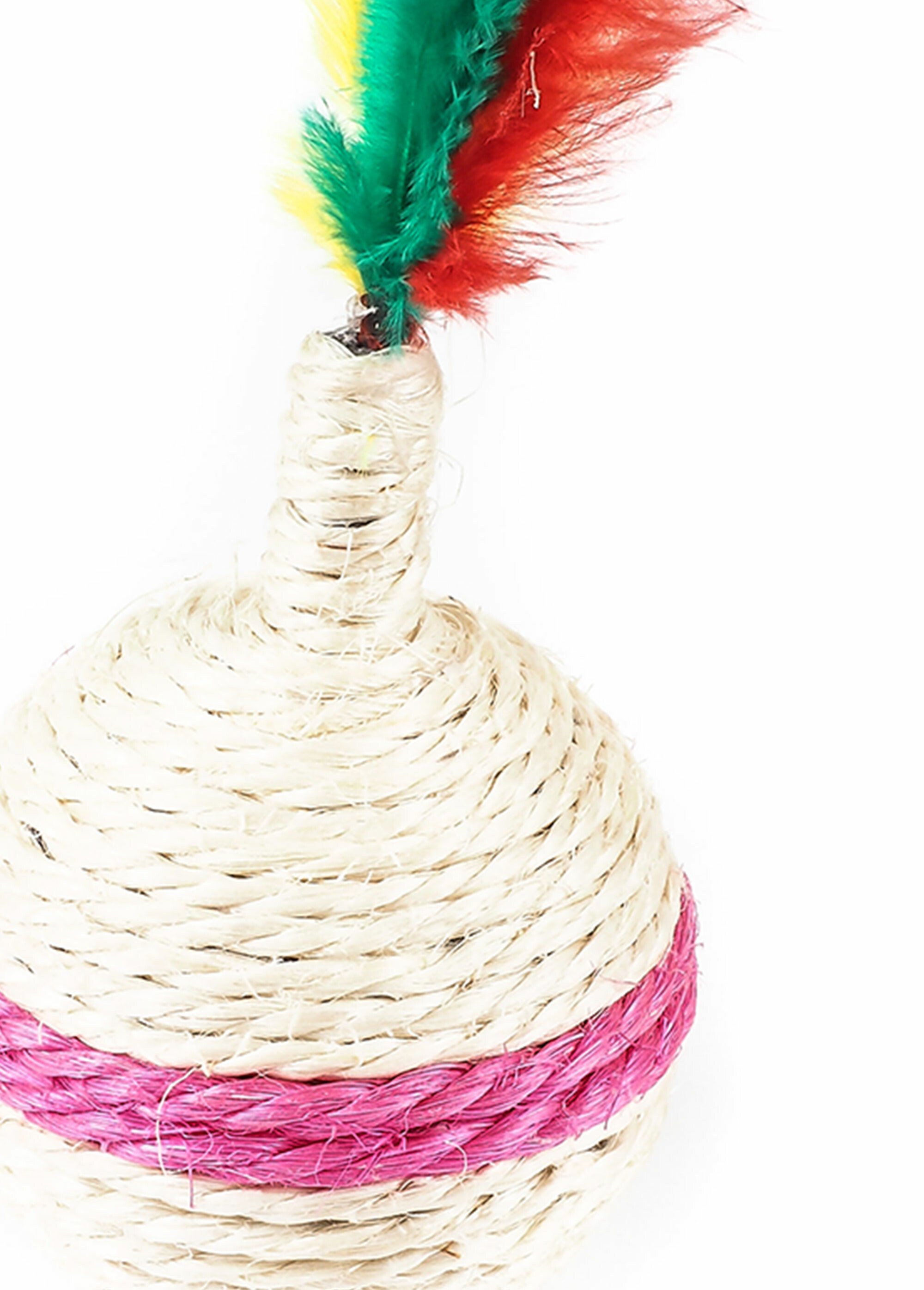 Jouet culbuto pour chat sisal et plume