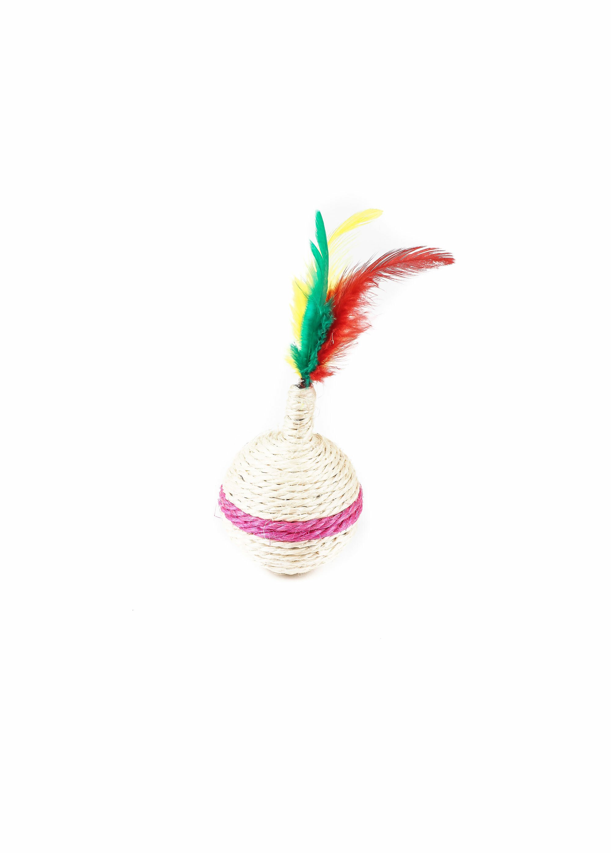Jouet culbuto pour chat sisal et plume