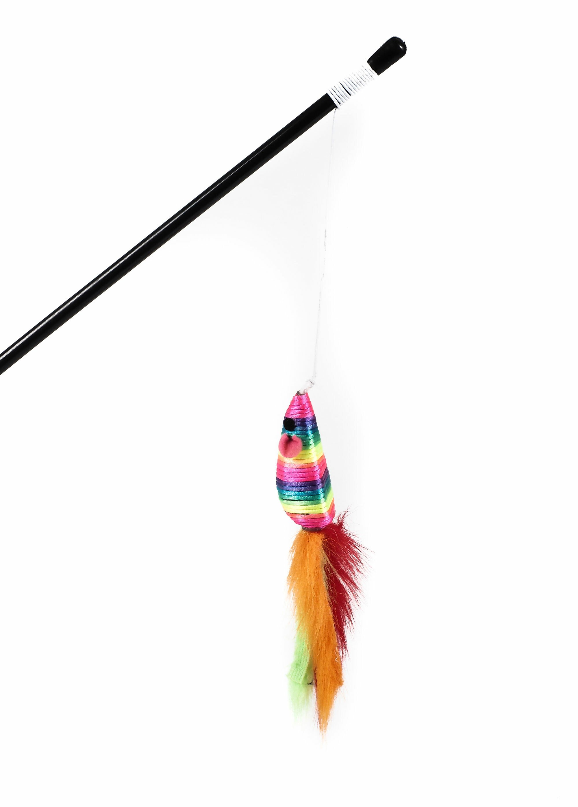 Jouet pour chat canne souris multicolore