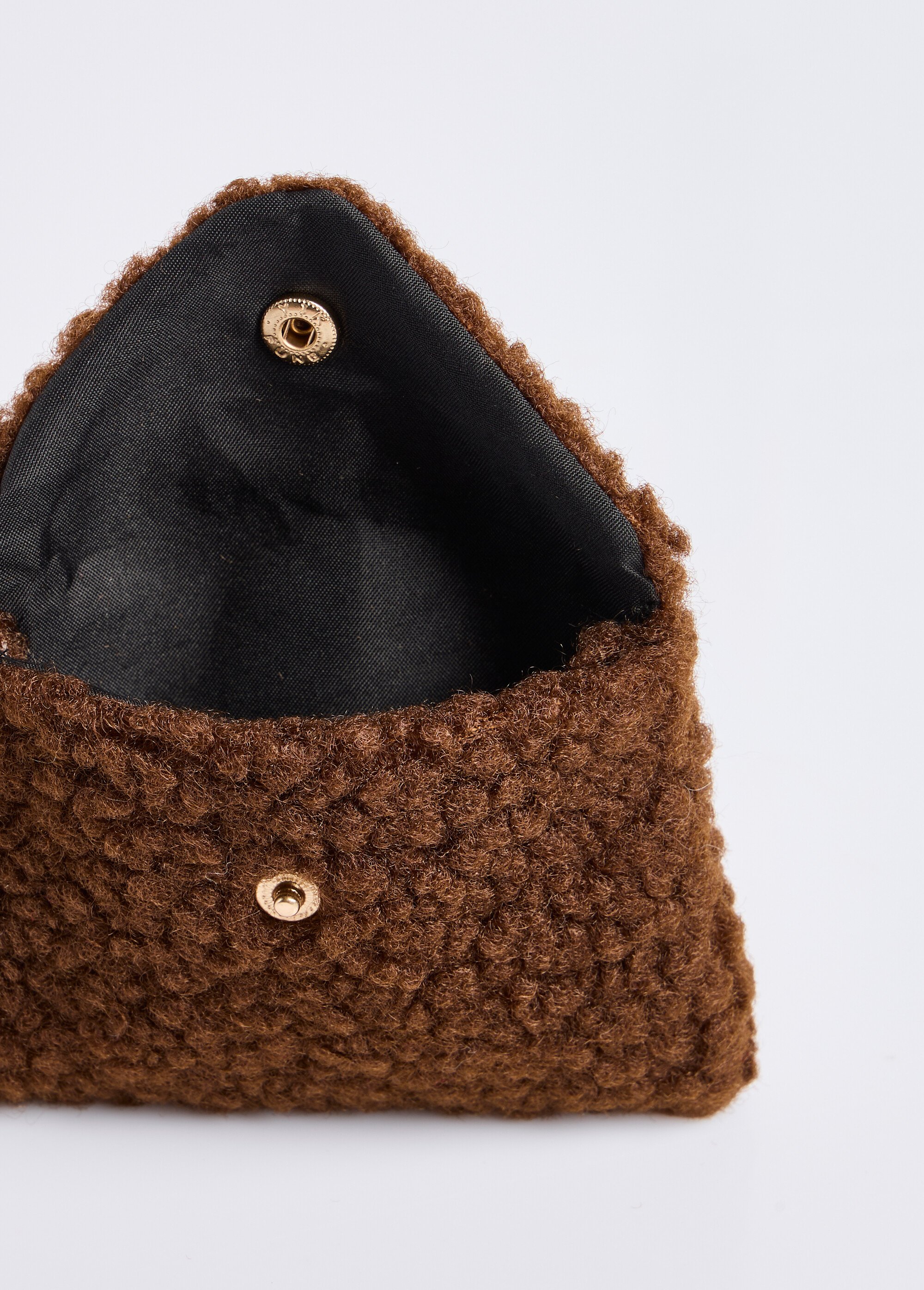 Pochette porte monnaie, fourrure sherpa Femme Marron MILLMPOCHETTEPO DE1