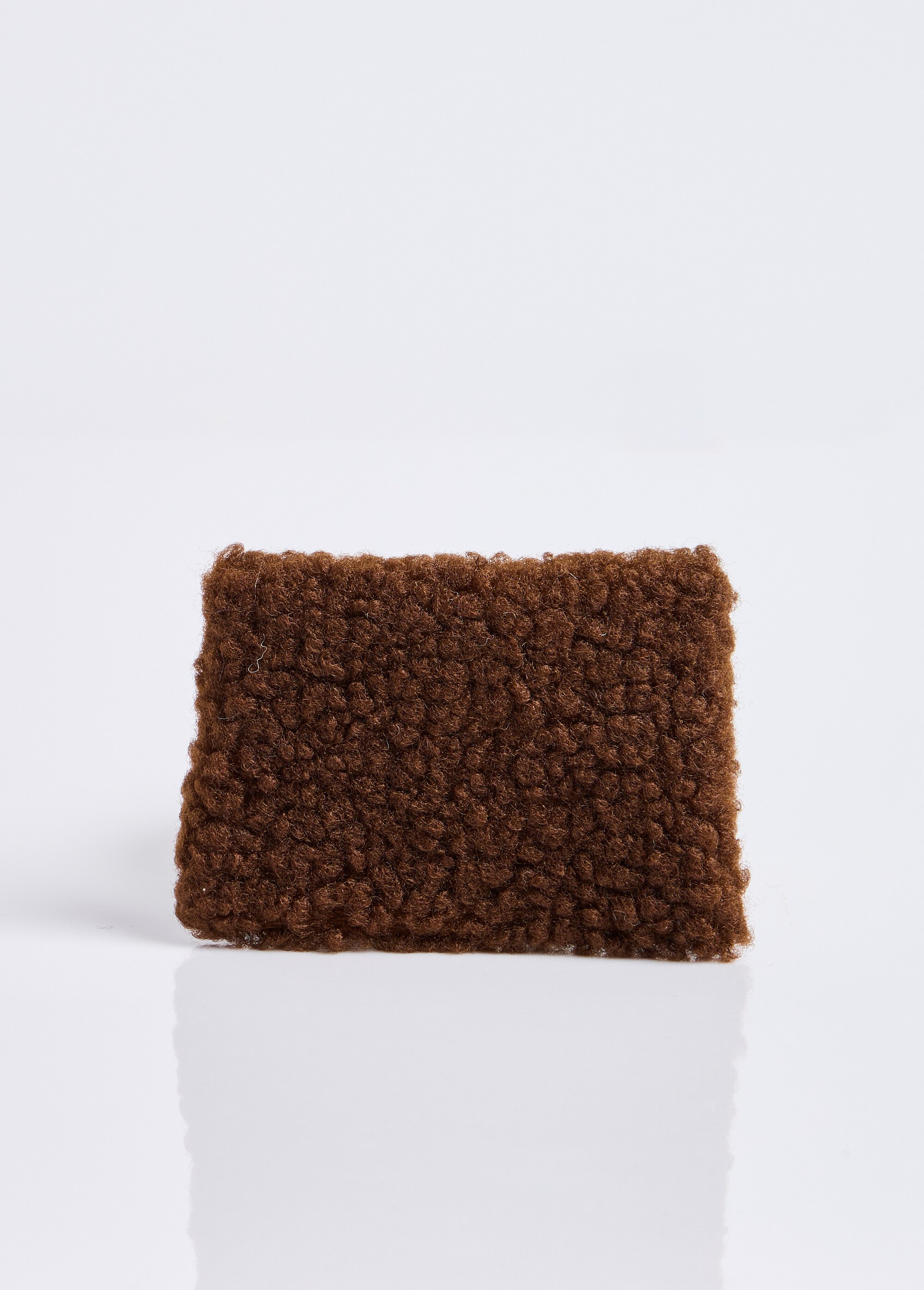 Pochette porte monnaie, fourrure sherpa