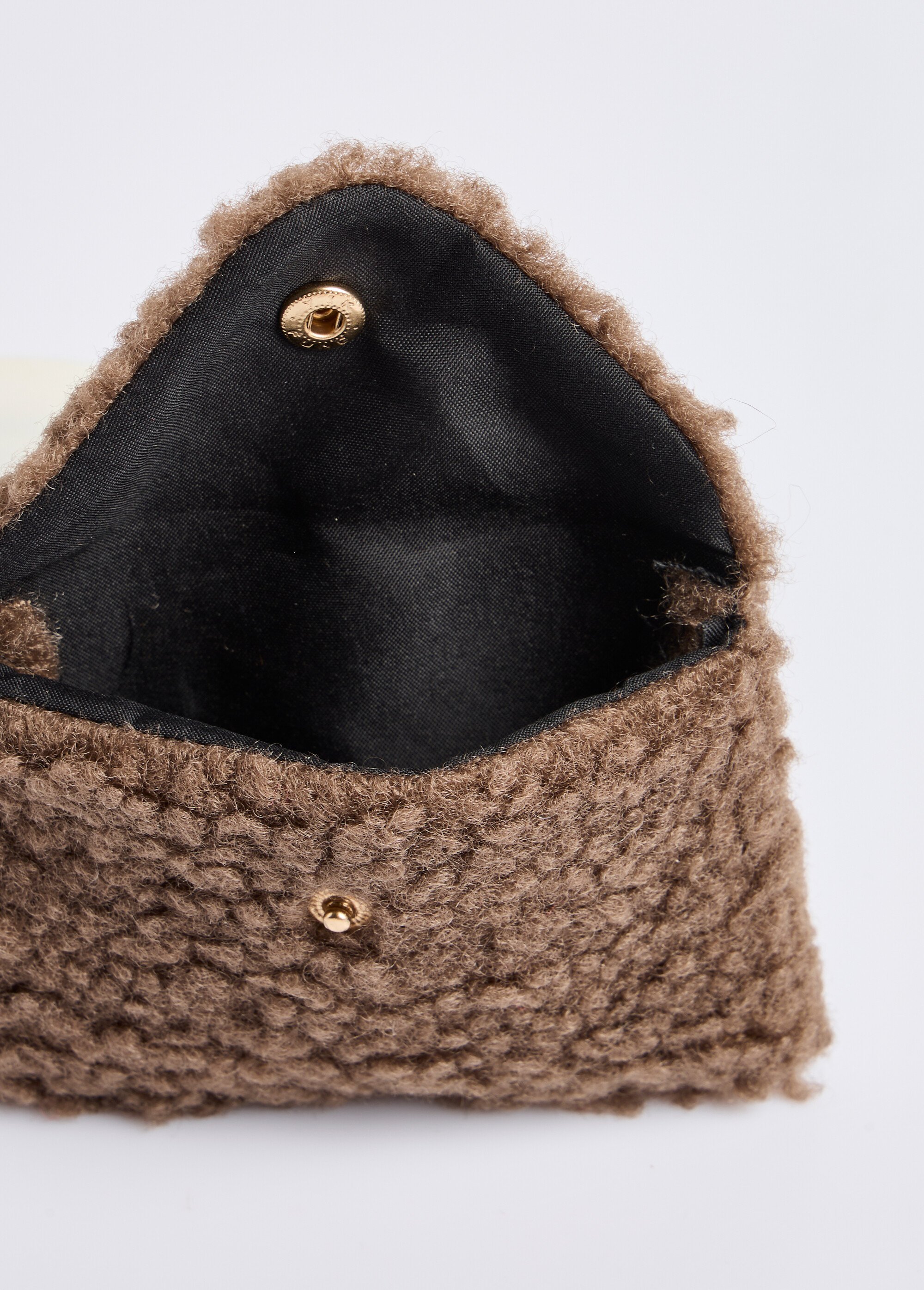 Pochette porte monnaie, fourrure sherpa Femme Marron MILLMPOCHETTEPO DE1