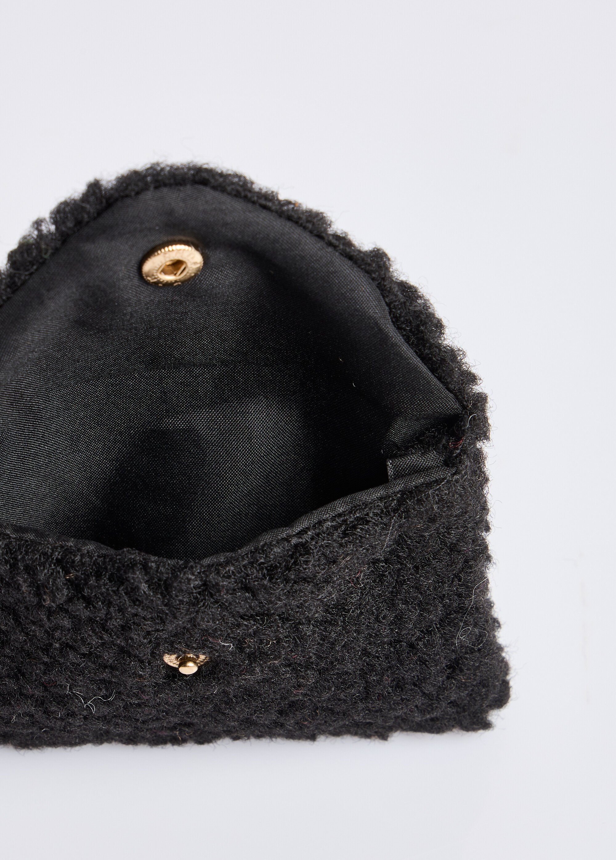 Pochette porte monnaie, fourrure sherpa Femme Noir MILLMPOCHETTEPO DE1