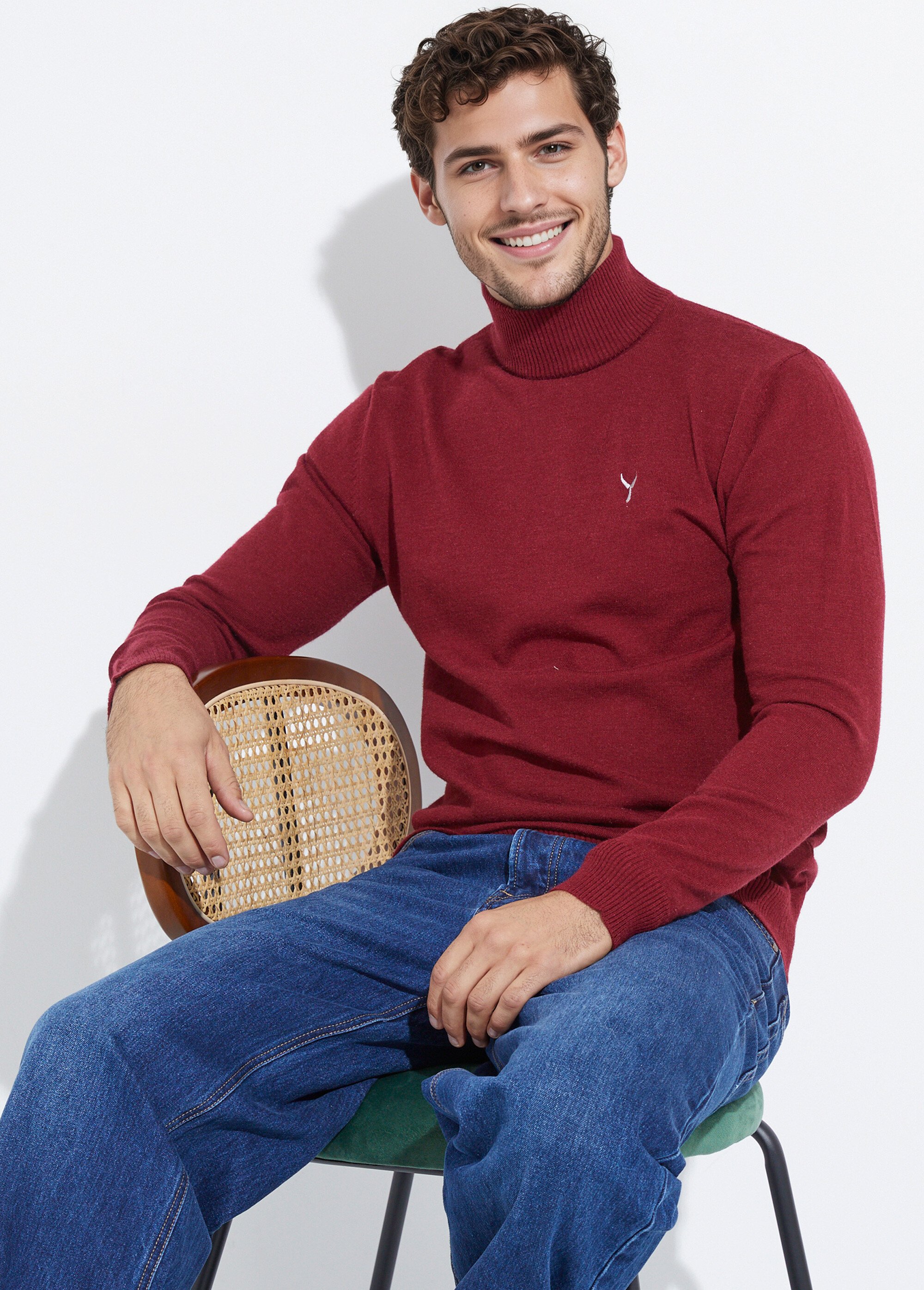 Pull col montant toucher cachemire