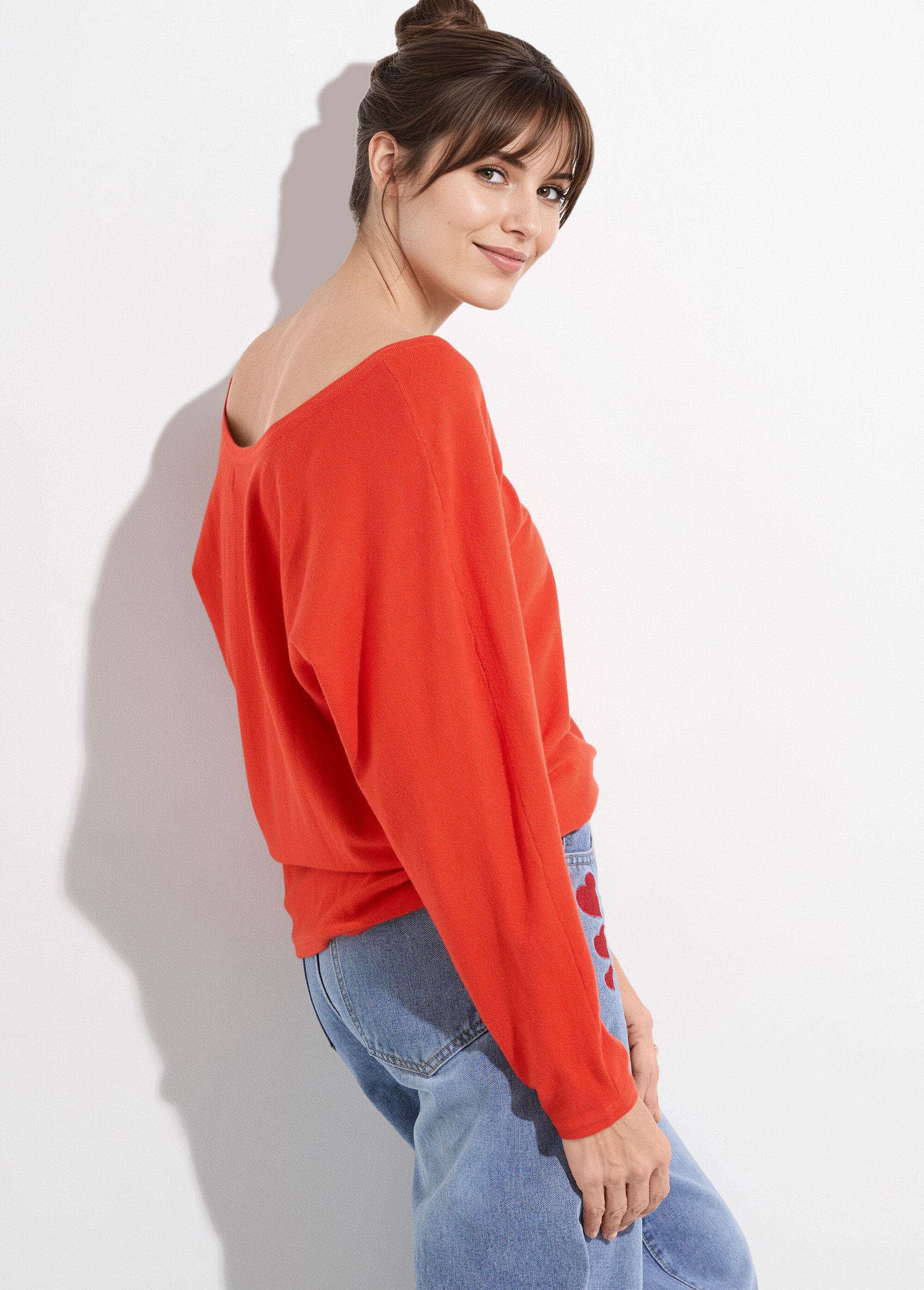 Pull col V maille fine éco-responsable