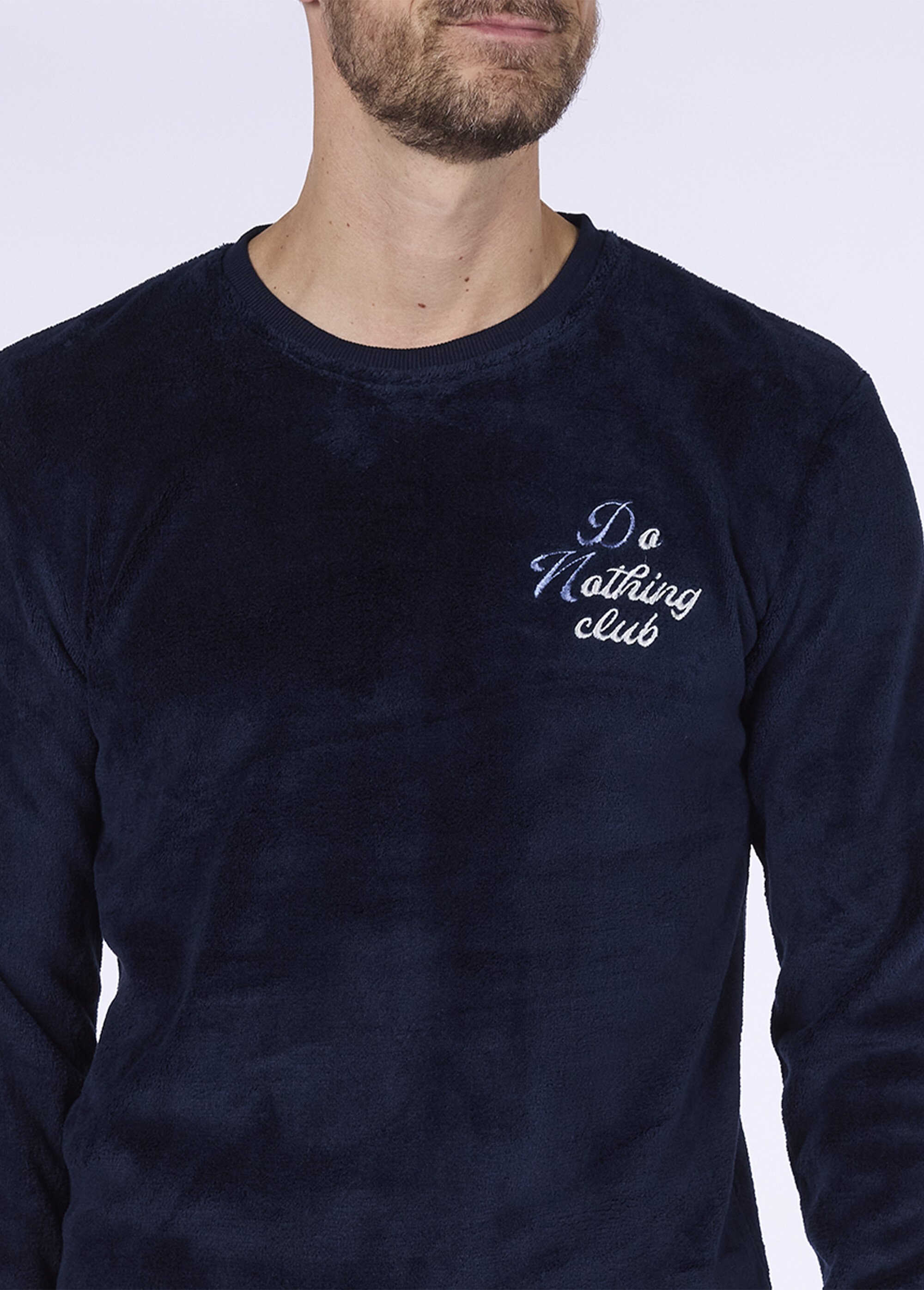 Pyjama chaud en polaire et flanelle Homme Bleu CTMAH.TIME.PYC DE1