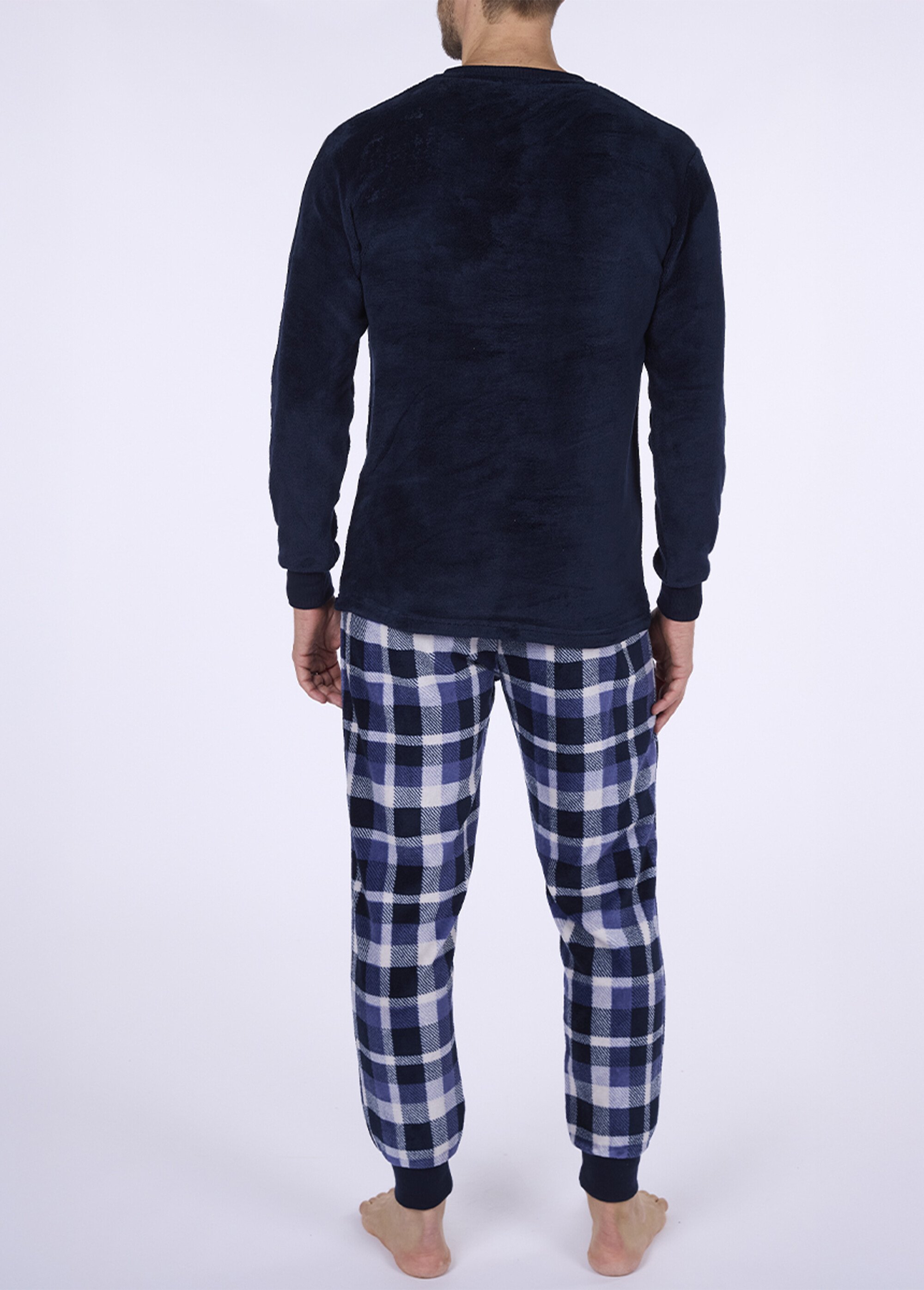 Pyjama chaud en polaire et flanelle Homme Bleu CTMAH.TIME.PYC DO1