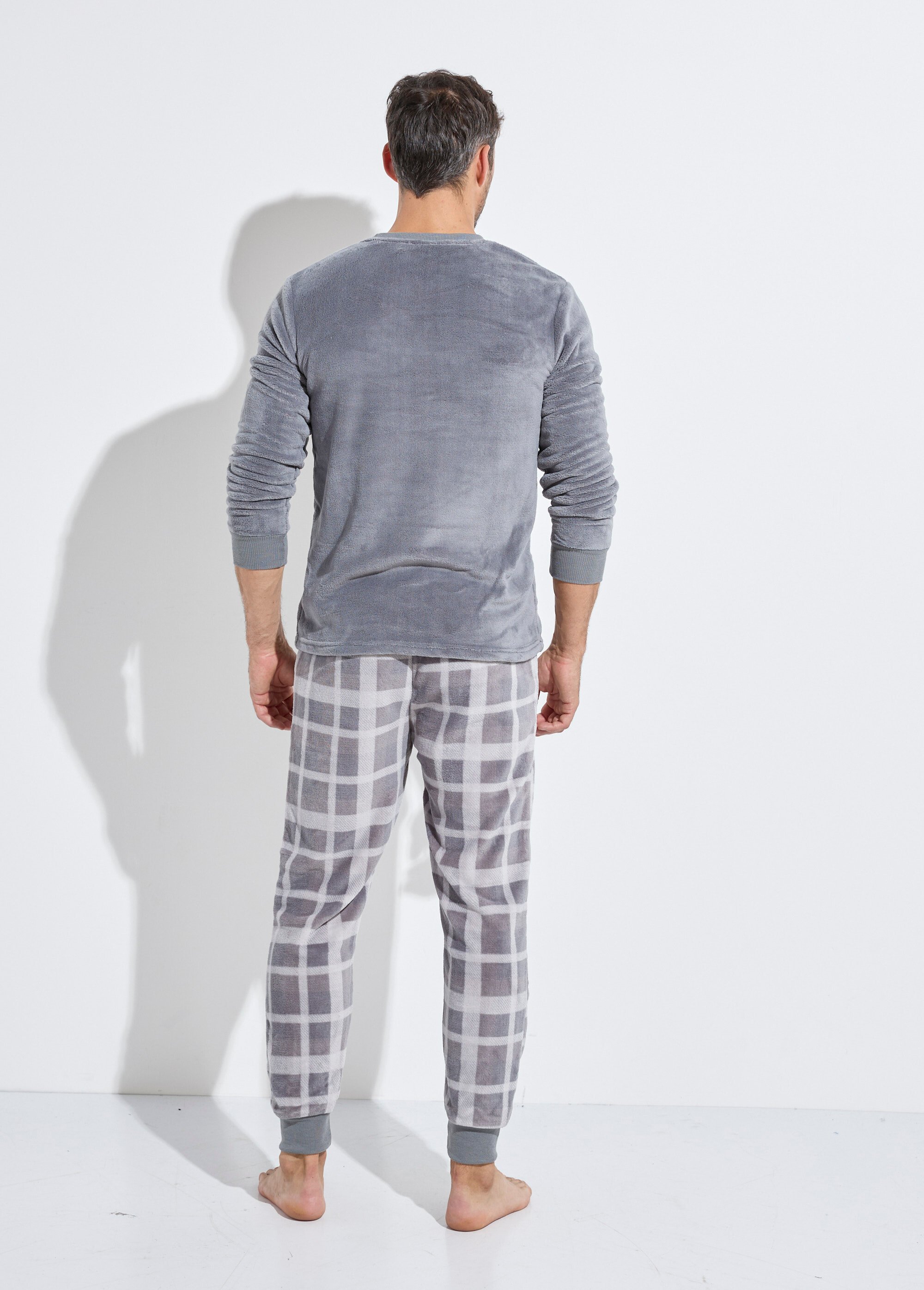 Pyjama chaud en polaire et flanelle Homme Gris CTMAH.TIME.PYC DO1