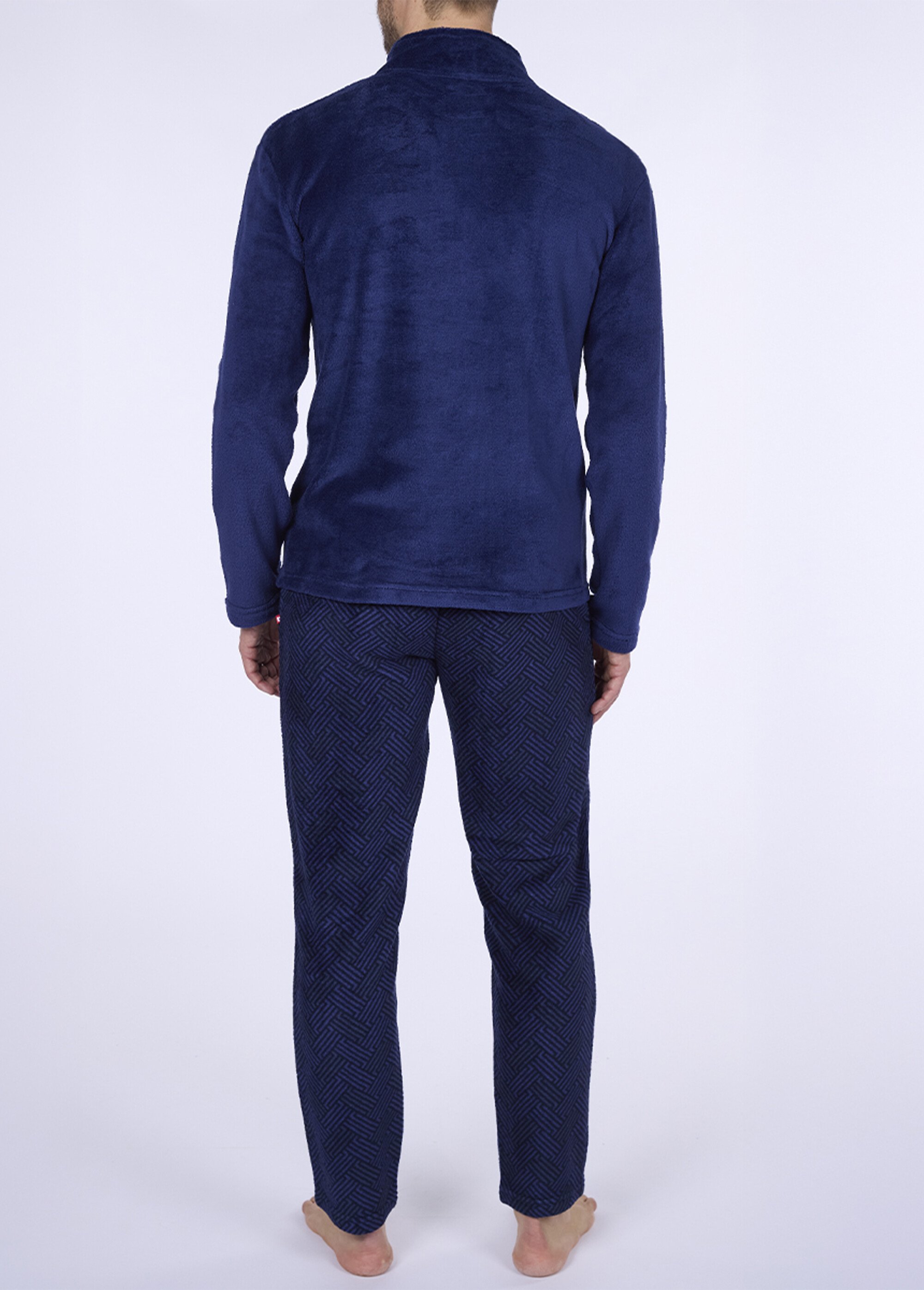 Pyjama chaud en velours col montant Homme Bleu CTMDH.DEER.PYC DO1