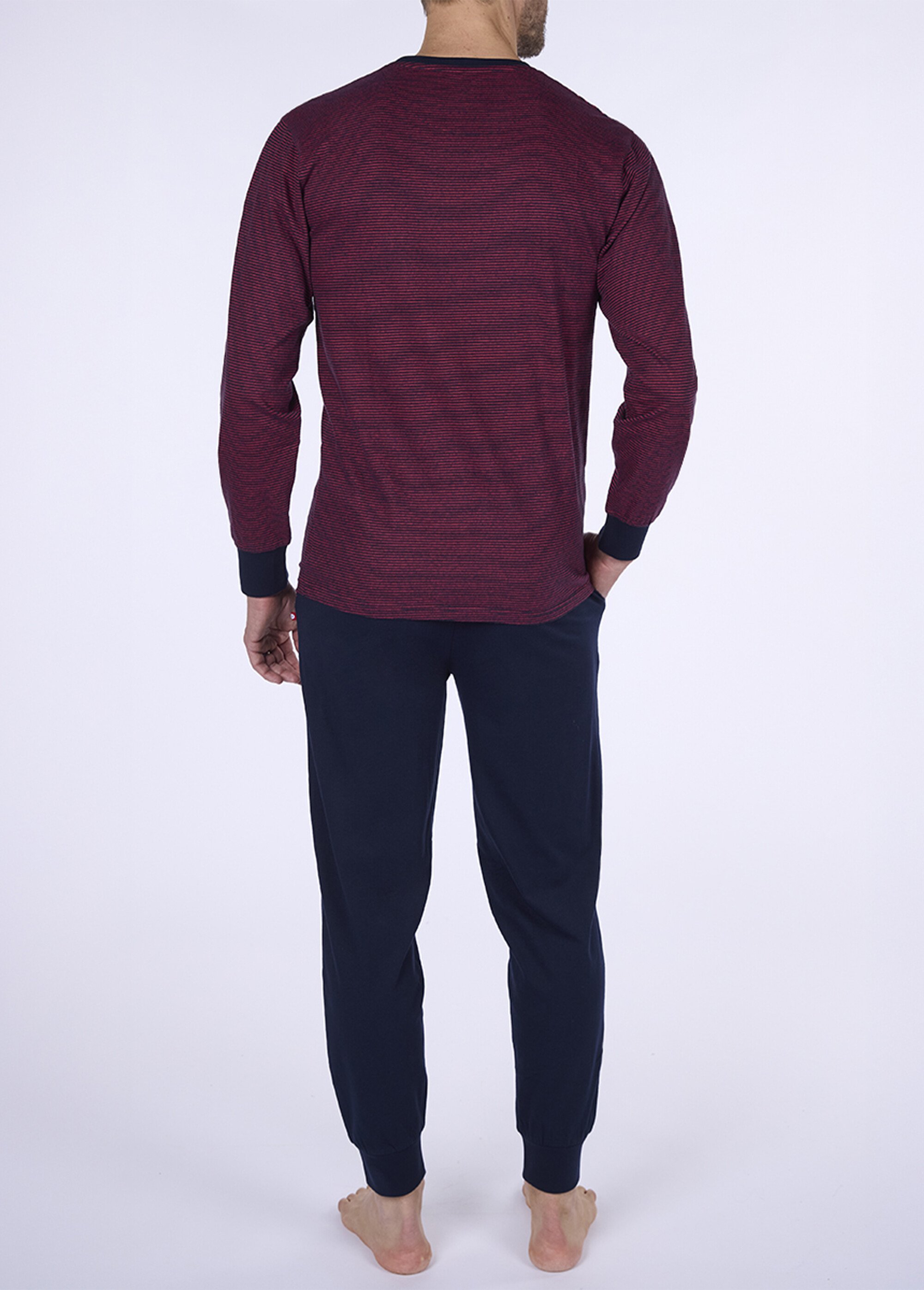 Pyjama long 2 pièces jersey thème rayé Homme Rouge CTMDH.HARMOPYK2 DO1