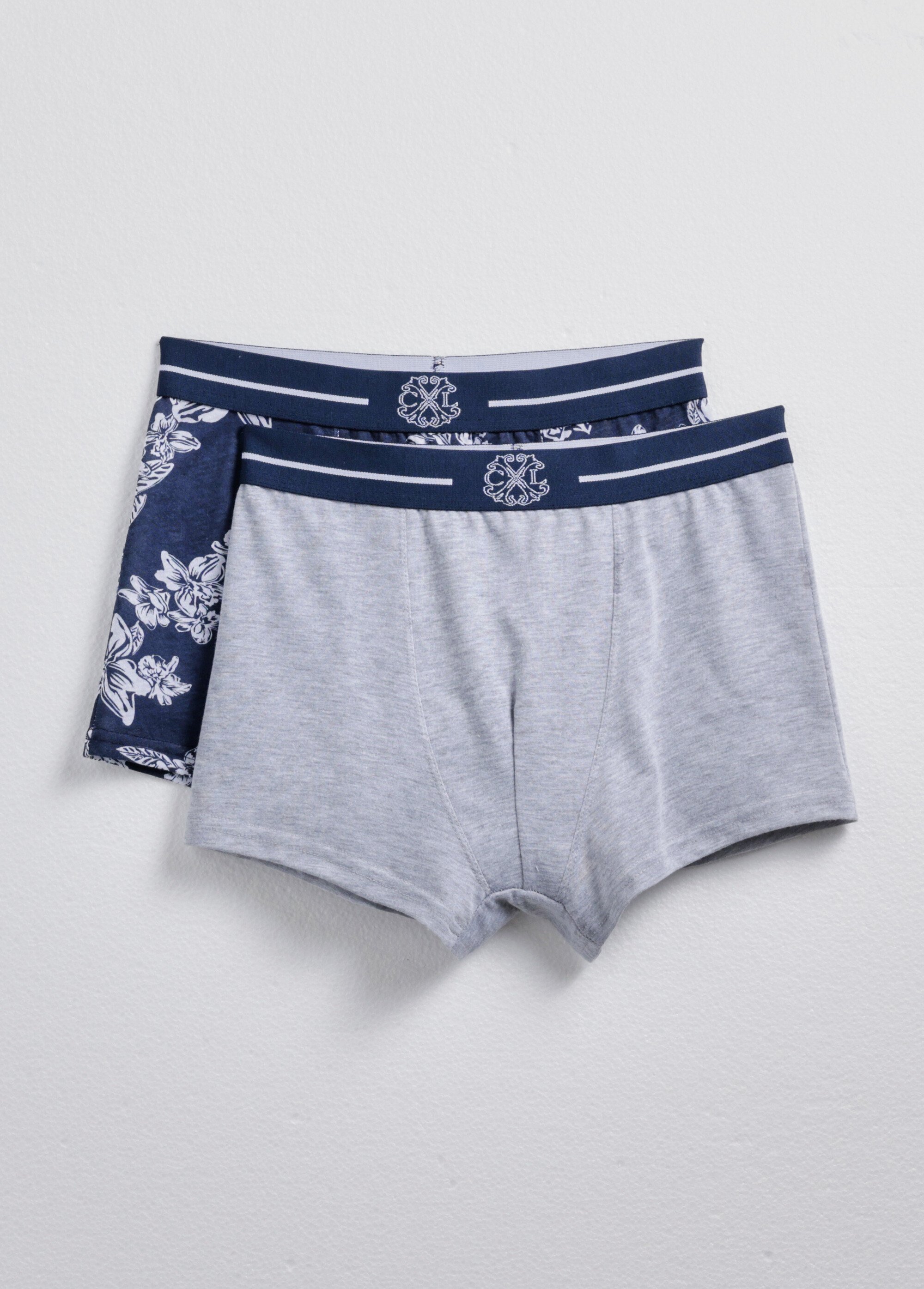 Boxers chic uni et micro motif, clair
