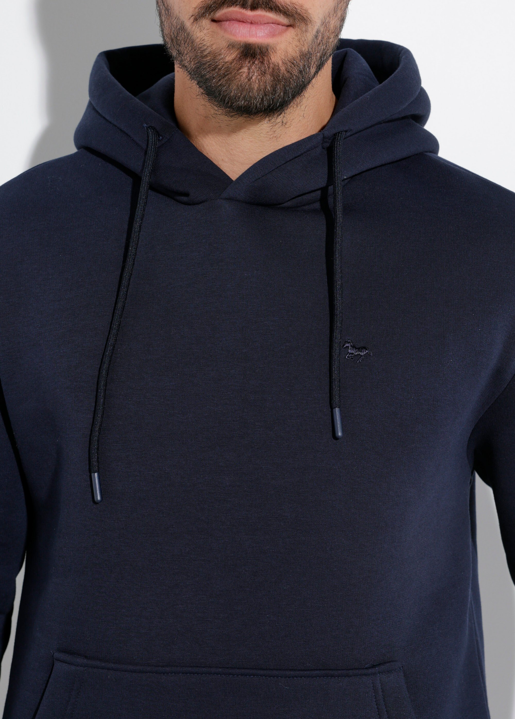 Sweat molleton à capuche poche kangourou Bleu STI24018 DE1