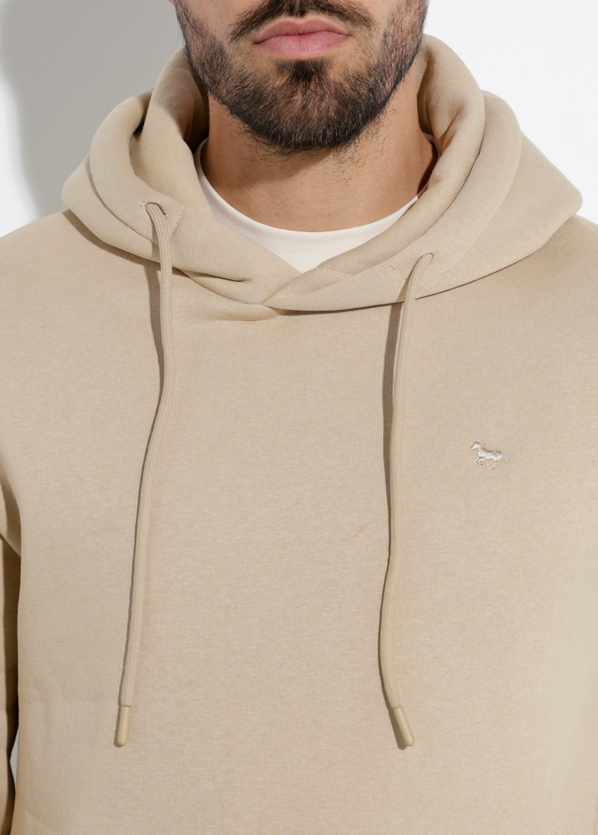 Sweat molleton à capuche poche kangourou Beige STI24018 DE1