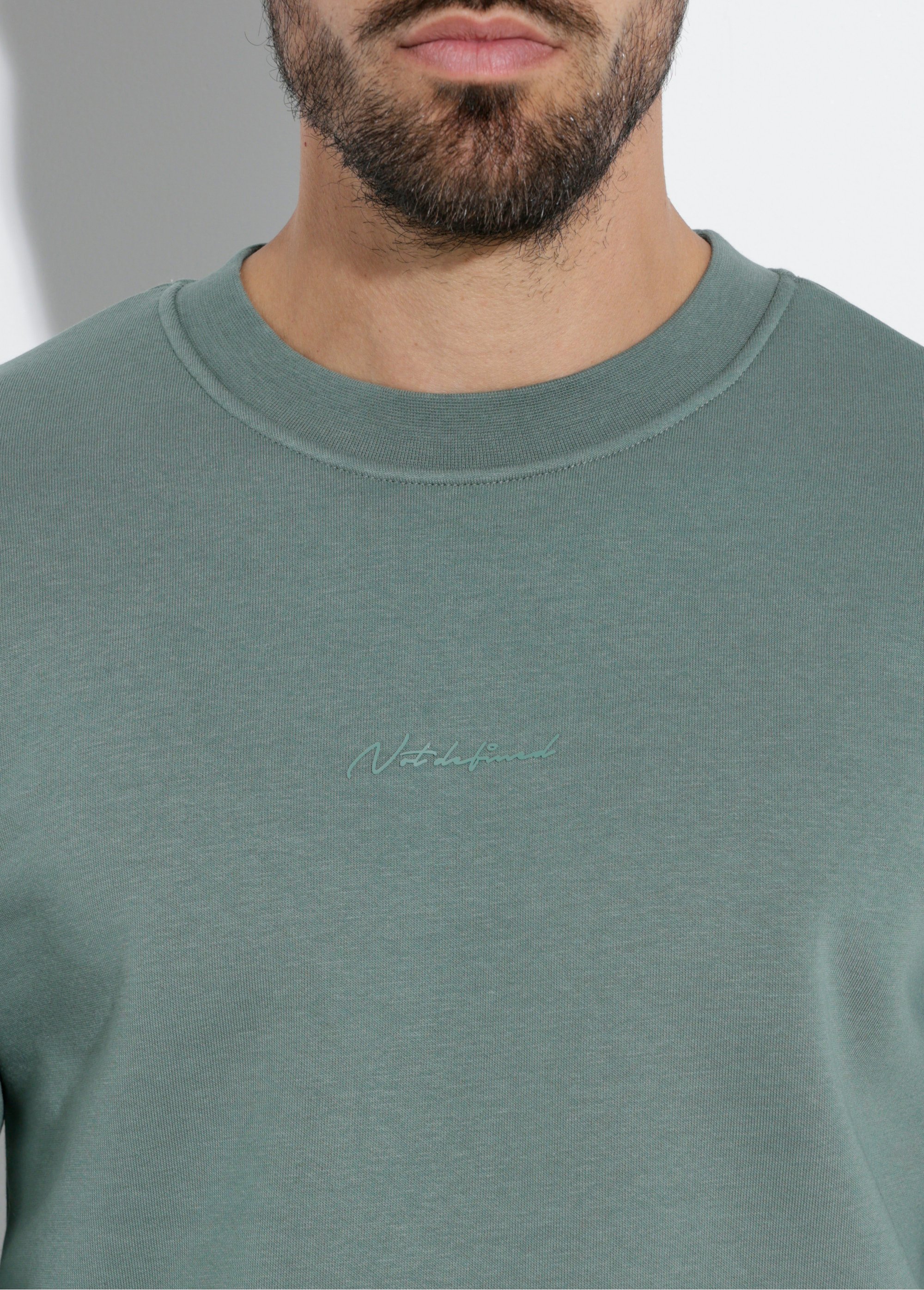 Sweat shirt en molleton à col rond Vert MAX6507 DE1