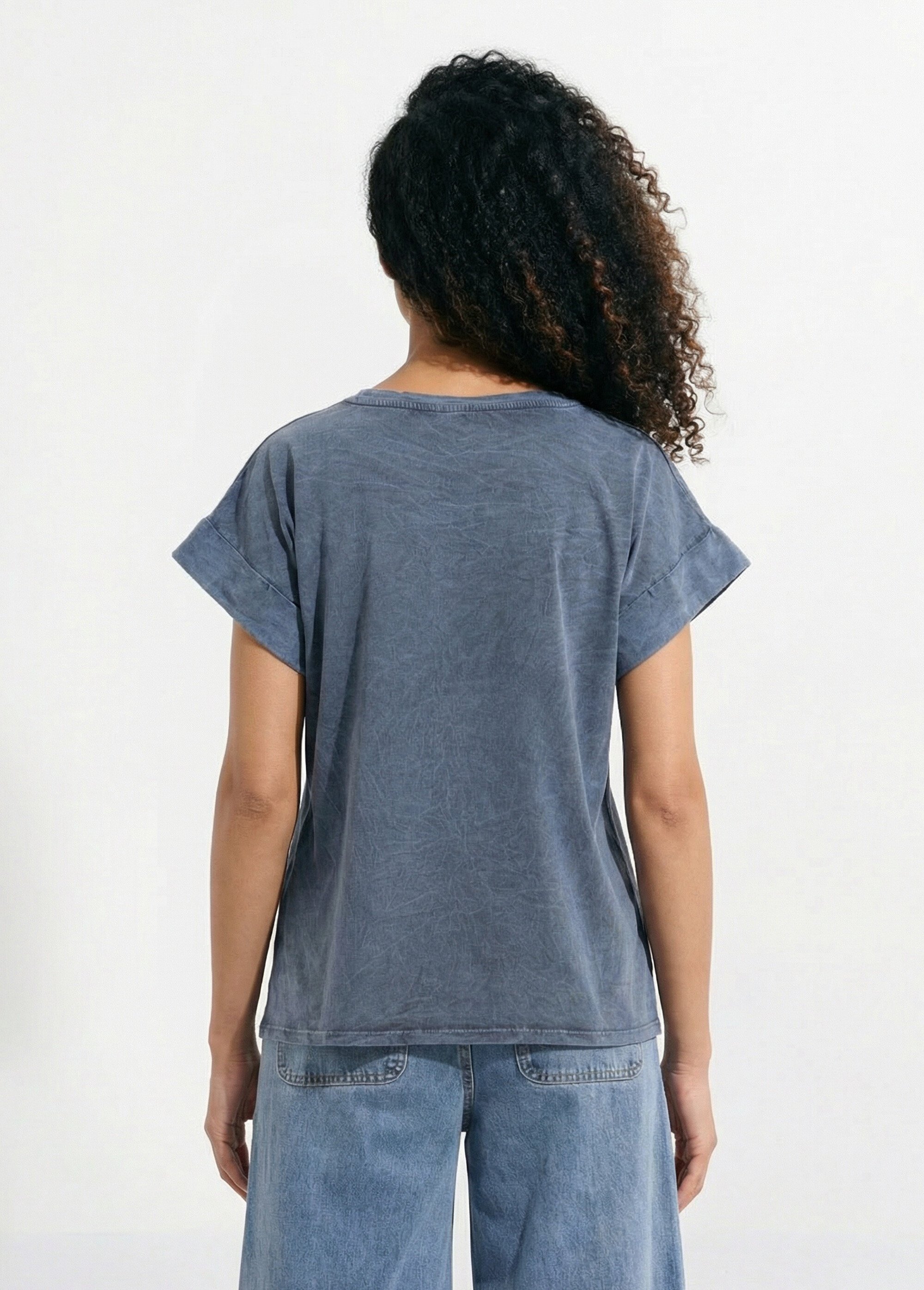 T-shirt délavé avec inscription Mommy