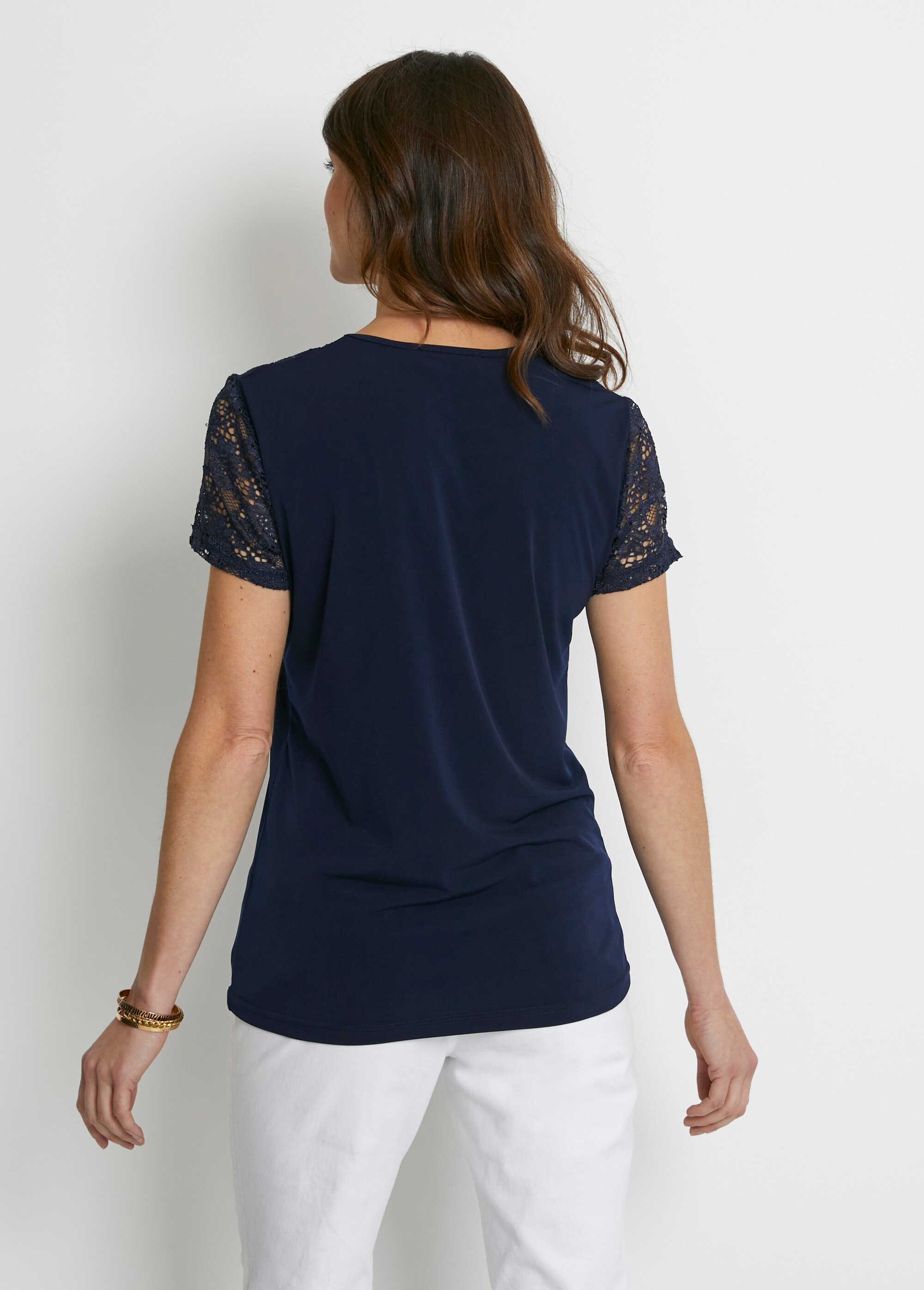 Tee shirt bi-matière manches courtes