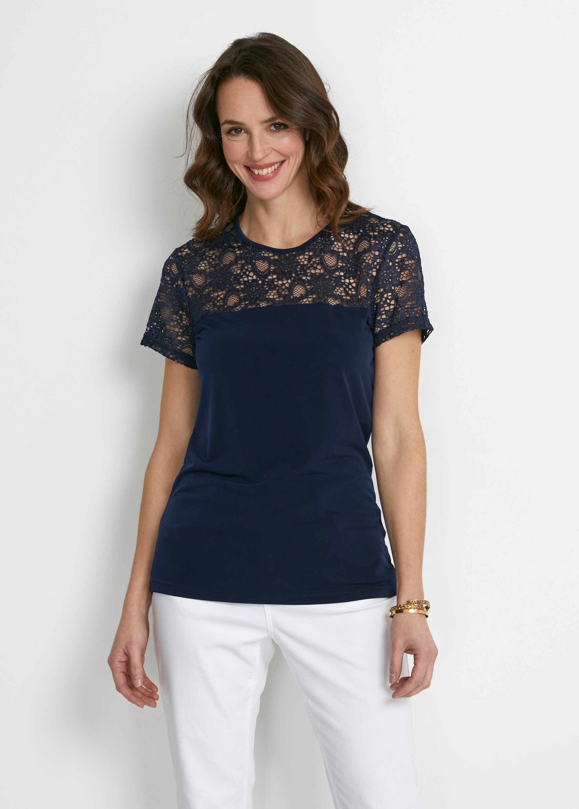 Tee shirt bi-matière manches courtes