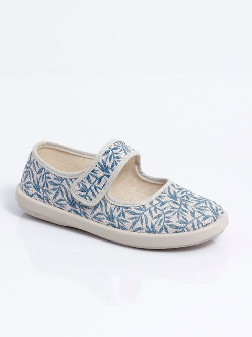 Ballerines babies scratch grande largeur vegan Femme Bleu ONTEX FA1