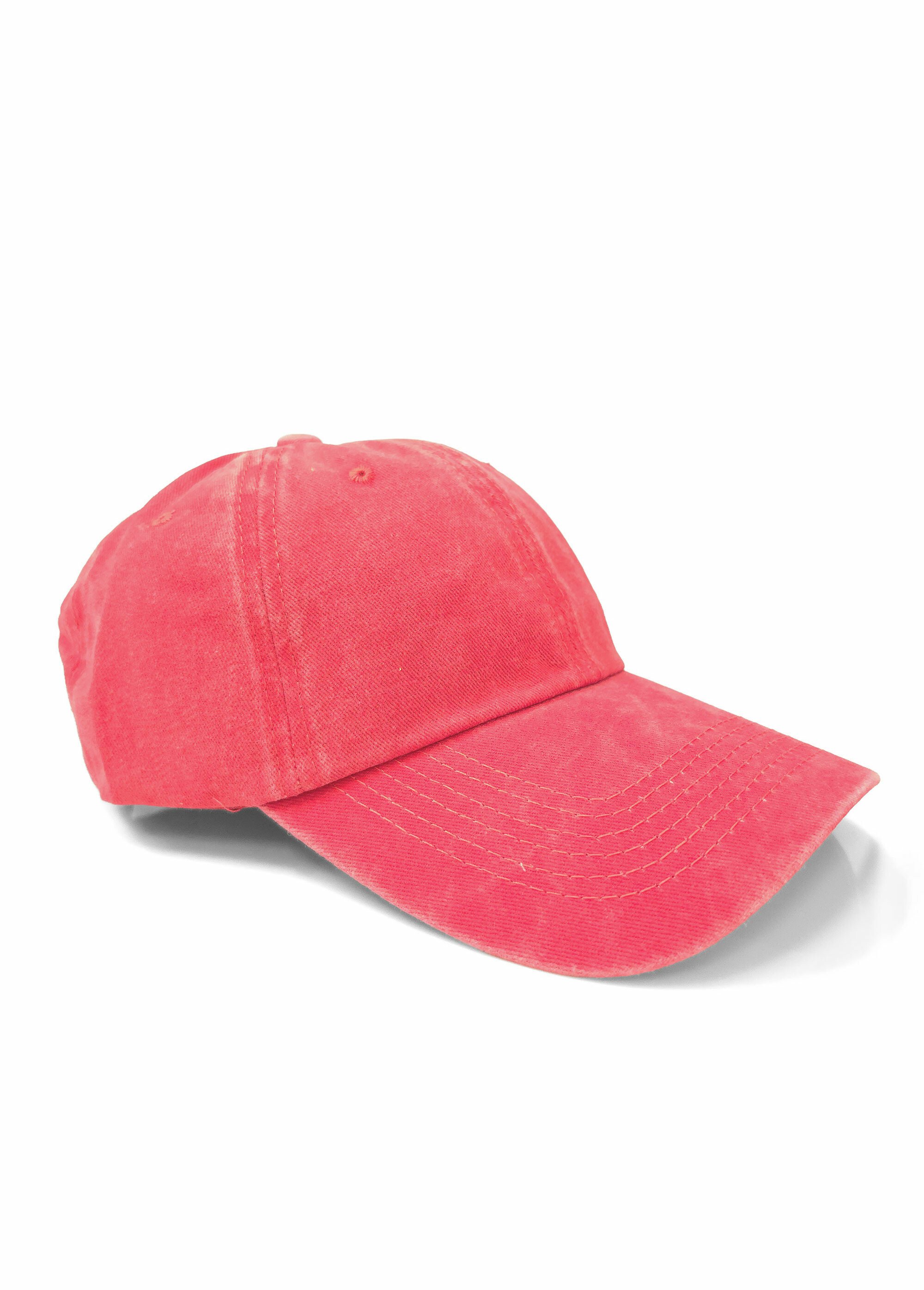 Casquette en pur coton, effet blanchi Homme Rouge NES180MC1912 FA1