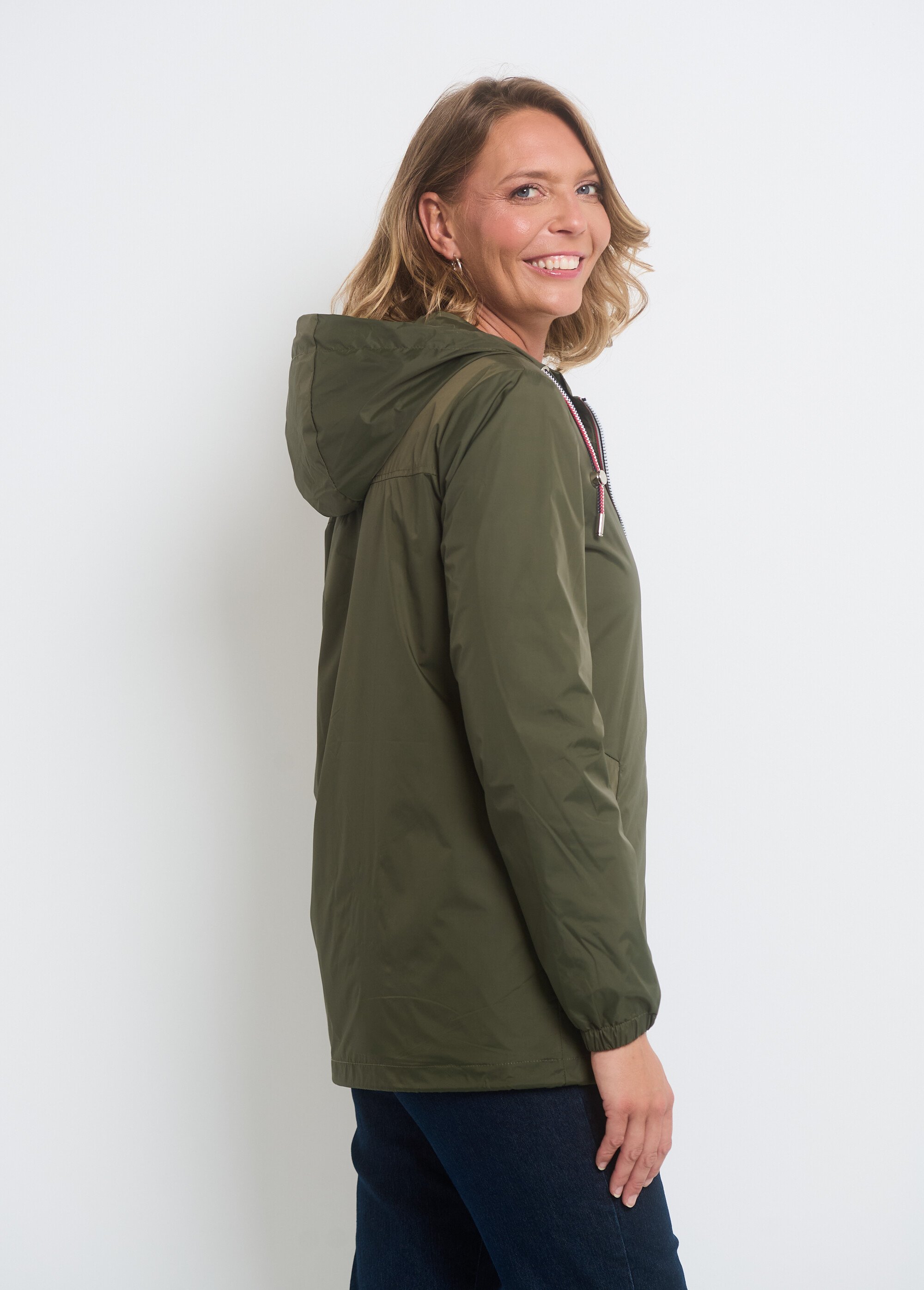 Coupe-vent déperlant avec capuche Femme Vert LJ-PARDOUKAKI DR1