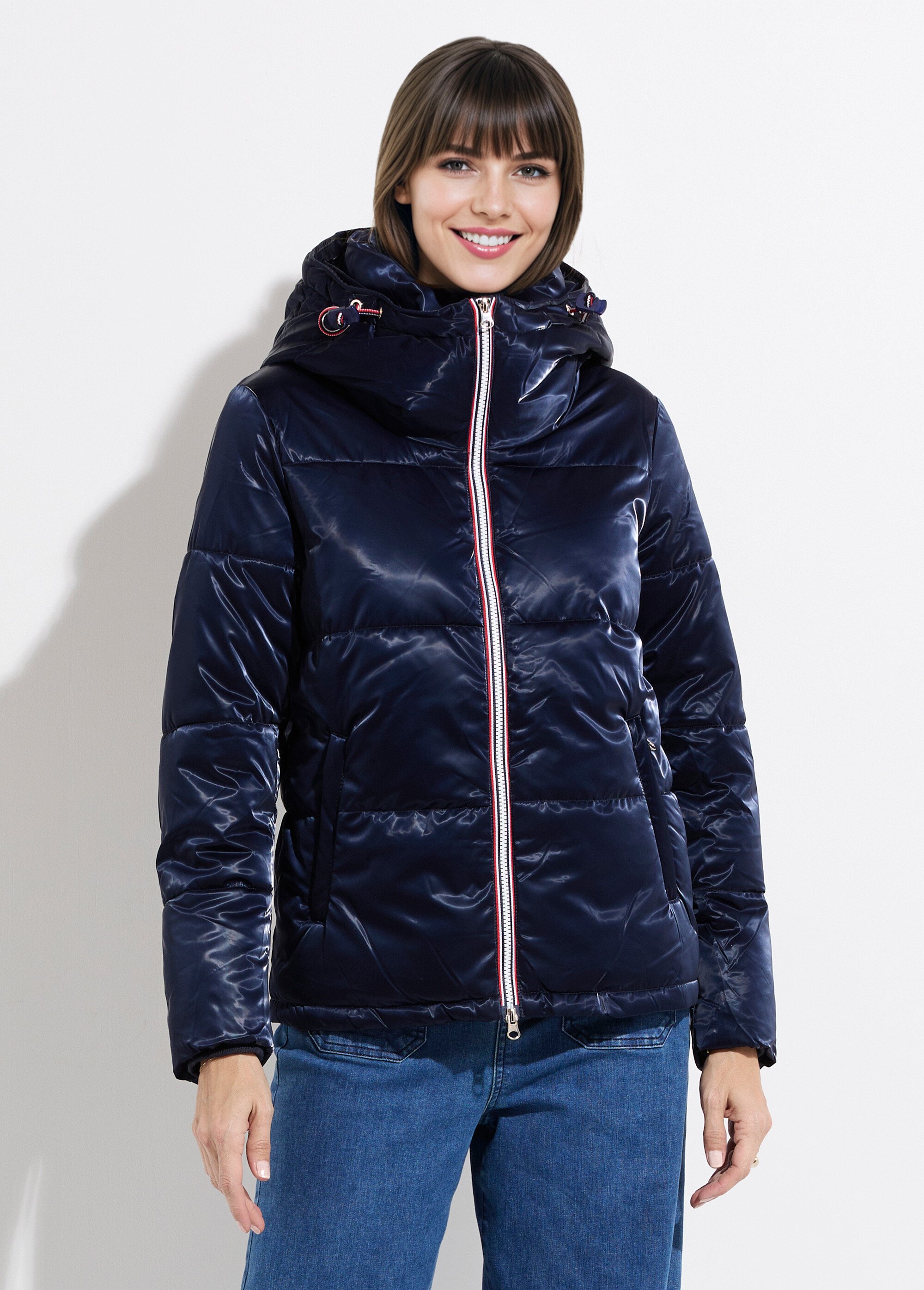 Doudoune courte déperlante irisée Femme Bleu LJ-23063 FA1