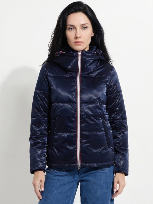 Doudoune courte déperlante irisée Femme Bleu LJ-23063 FA1