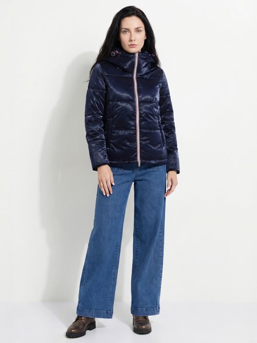 Doudoune courte déperlante irisée Femme Bleu LJ-23063 SI1