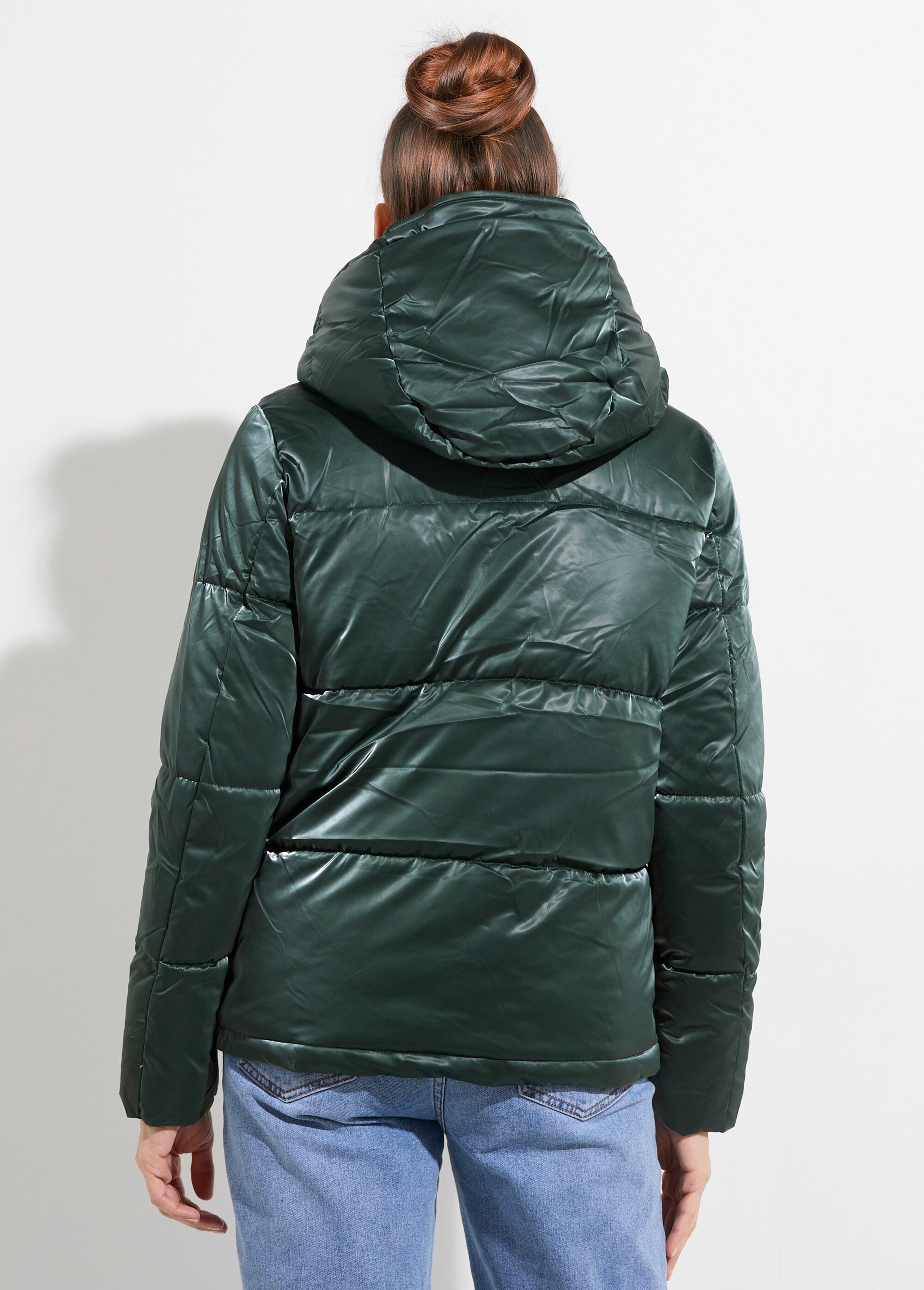 Doudoune courte déperlante irisée Femme Vert LJ-23063 DO1