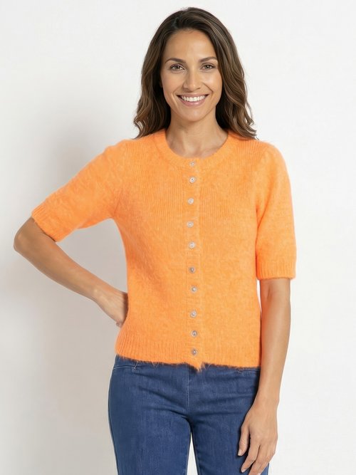 Gilet à manches courtes avec laine Femme Orange IA-AR990 FA1