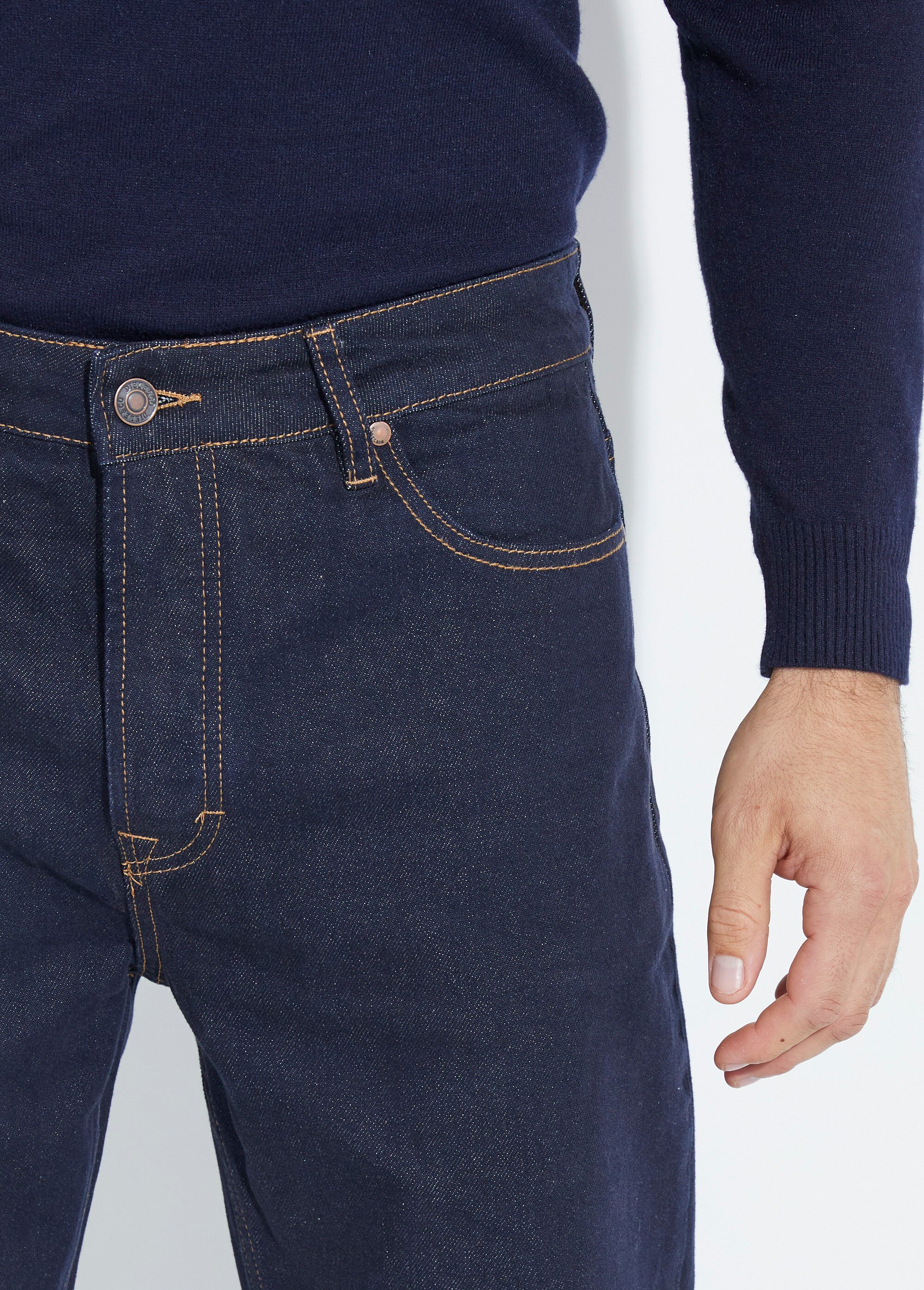 Jean denim 5 poches bas resserré, brut Homme Bleu LYS10009 DE1