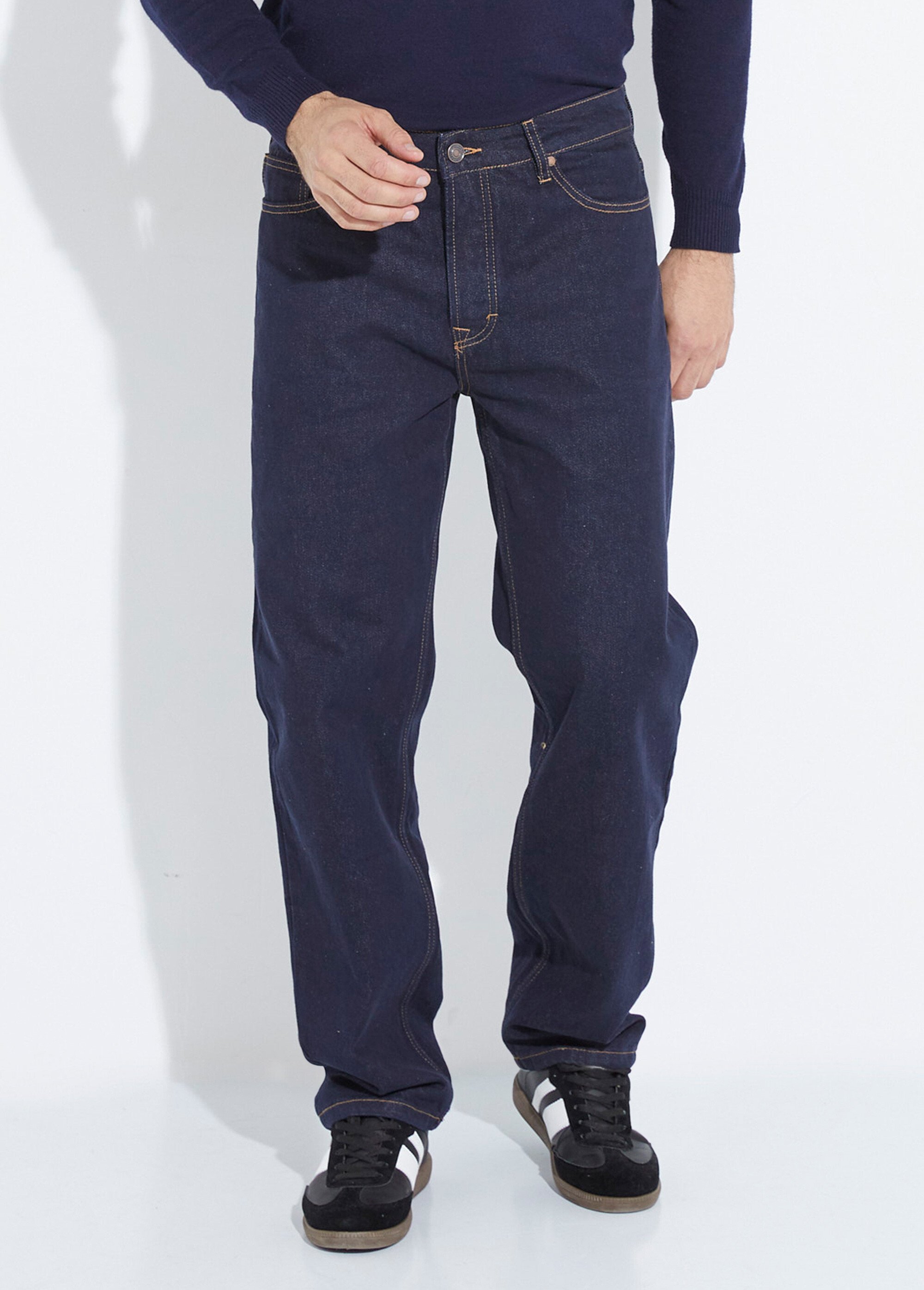 Jean denim 5 poches bas resserré, brut Homme Bleu LYS10009 FA1