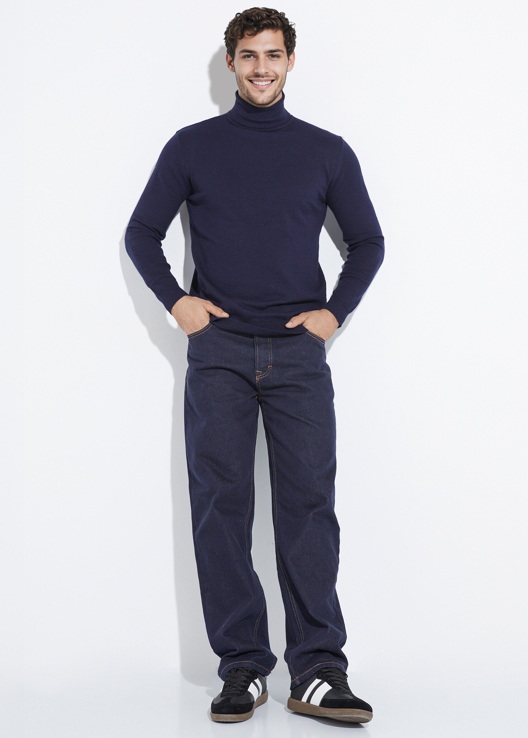 Jean denim 5 poches bas resserré, brut Homme Bleu LYS10009 MV1