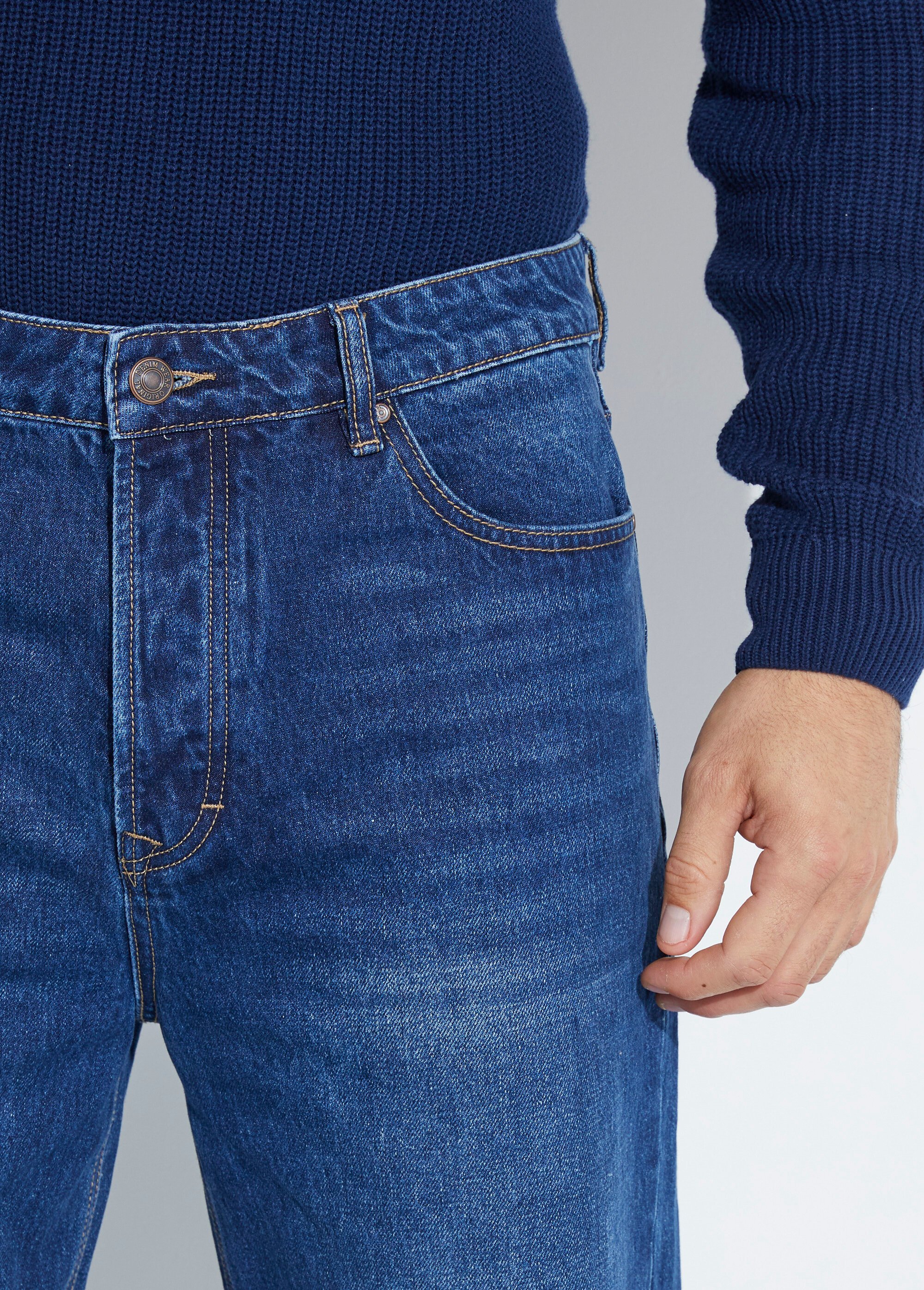 Jean denim coupe large style baggy, stone