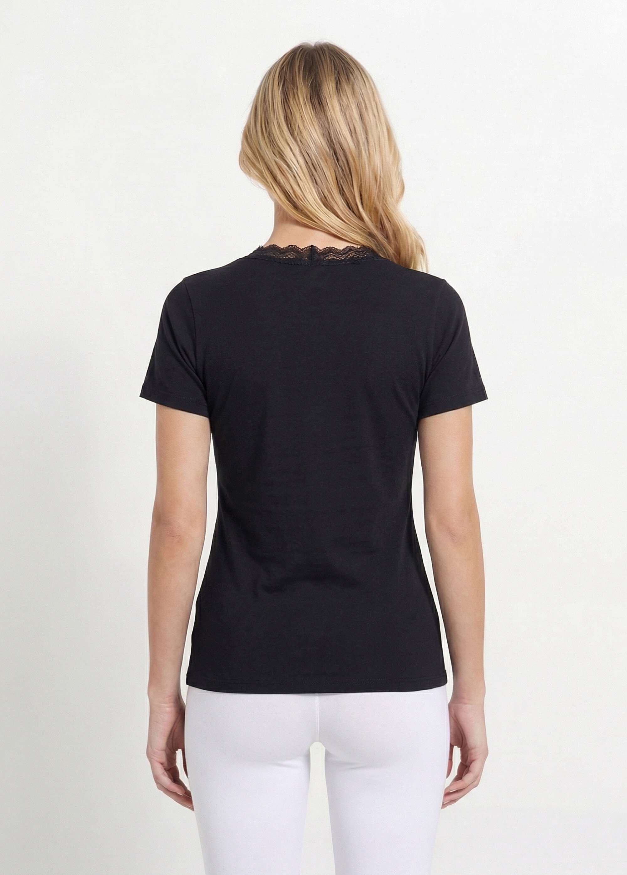 Maillot de corps manches courtes dentelle