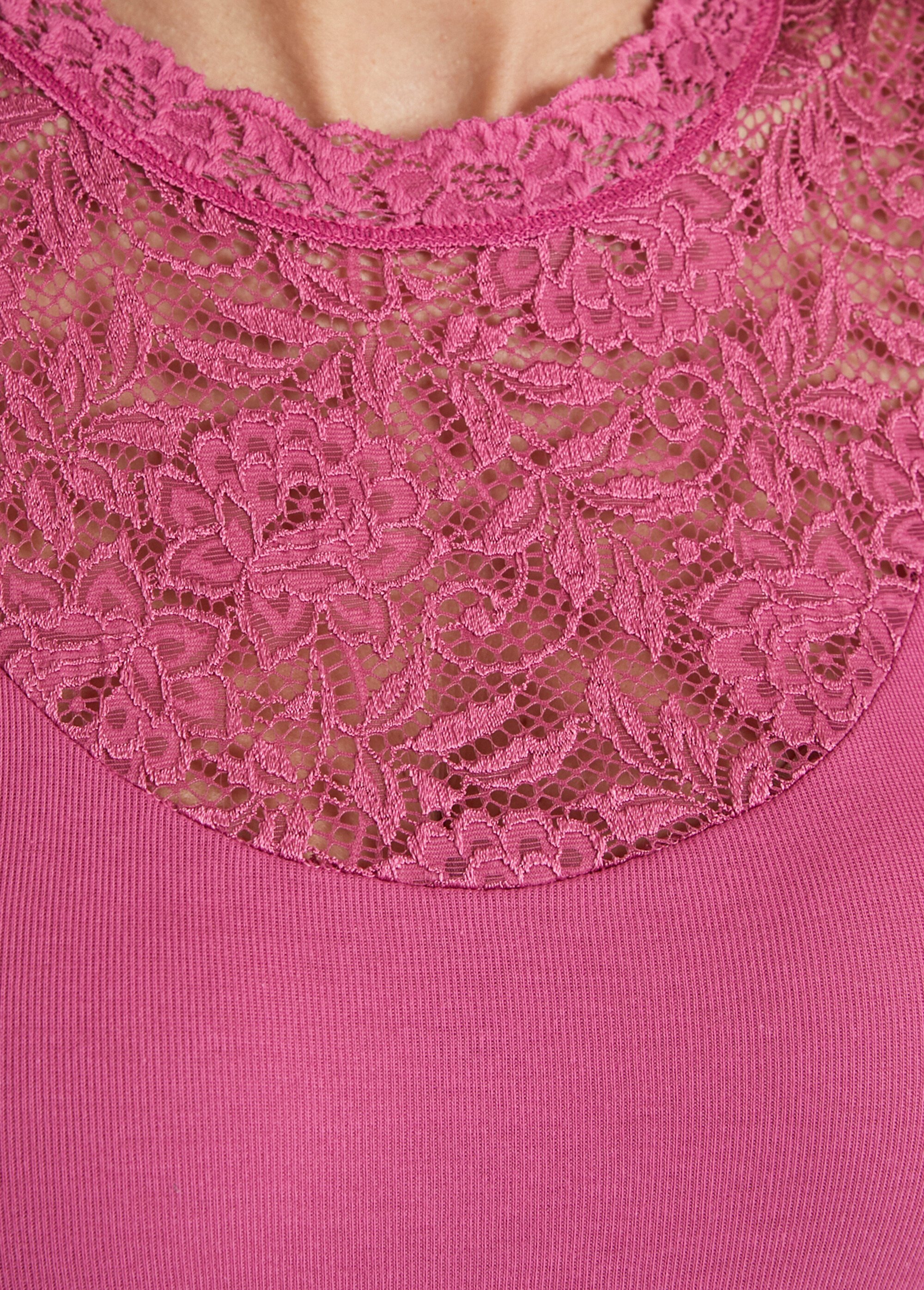 Maillot de corps manches courtes dentelle