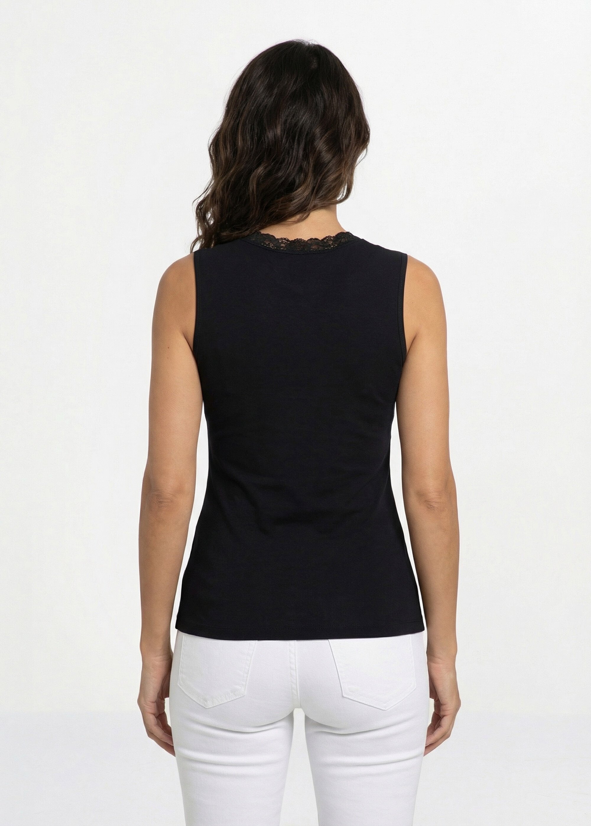 Maillot de corps sans manches dentelle